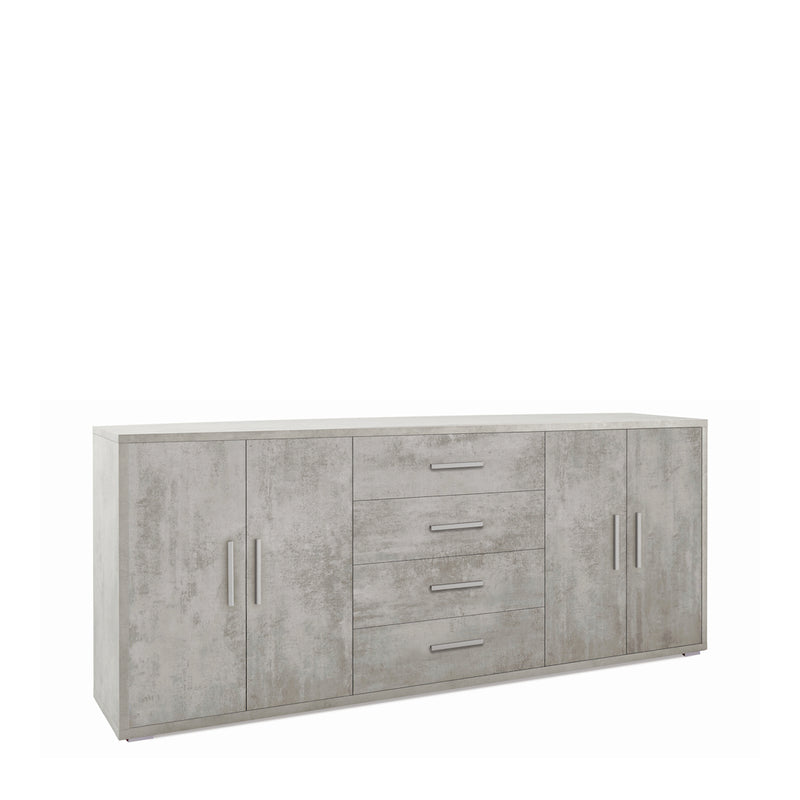 "Roby" wooden sideboard with 4 doors and 4 drawers, 203x41 cm, 84h