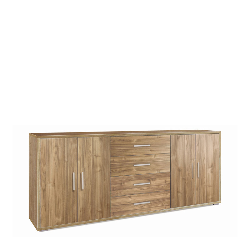"Roby" wooden sideboard with 4 doors and 4 drawers, 203x41 cm, 84h