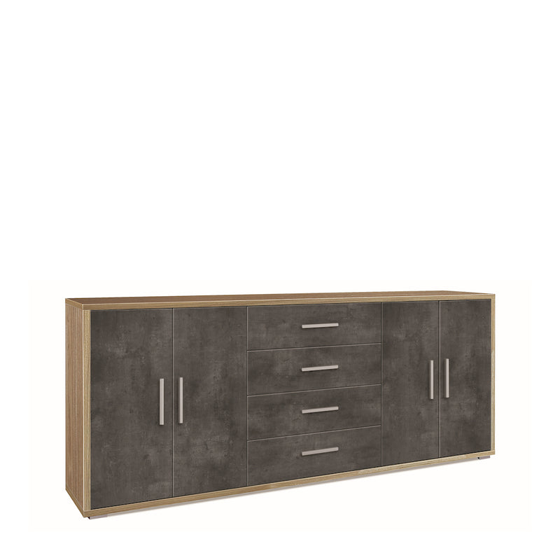 "Roby" wooden sideboard with 4 doors and 4 drawers, 203x41 cm, 84h