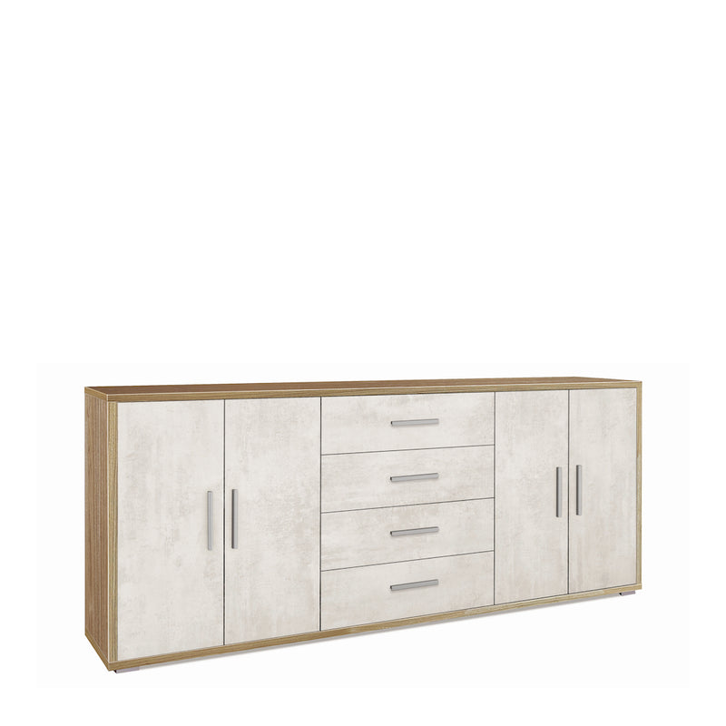 "Roby" wooden sideboard with 4 doors and 4 drawers, 203x41 cm, 84h
