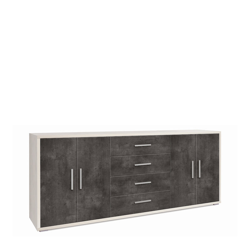 "Roby" wooden sideboard with 4 doors and 4 drawers, 203x41 cm, 84h