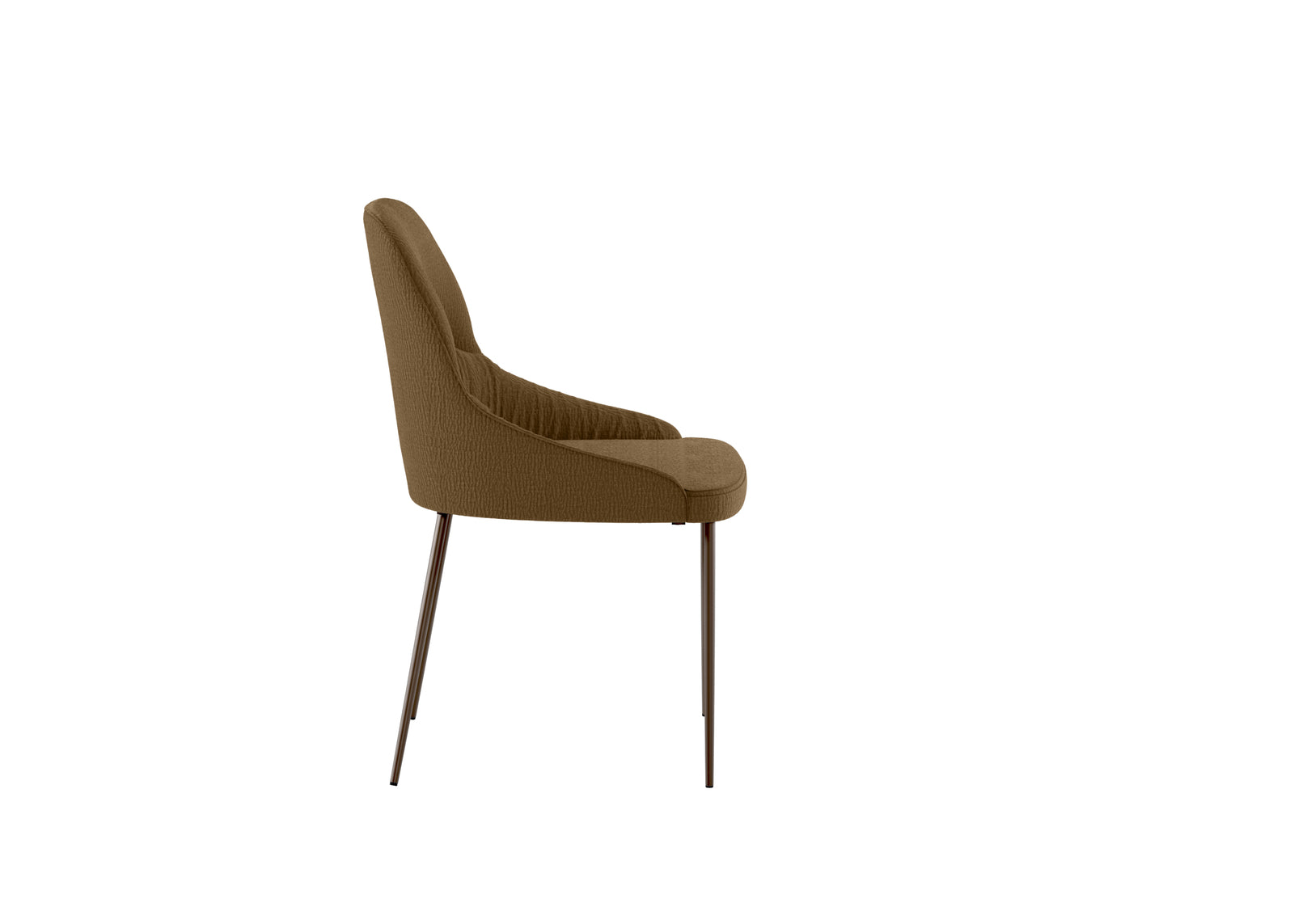 Set di 4 sedie imbottite in tessuto "Cover" con struttura in metallo verniciato bronzo