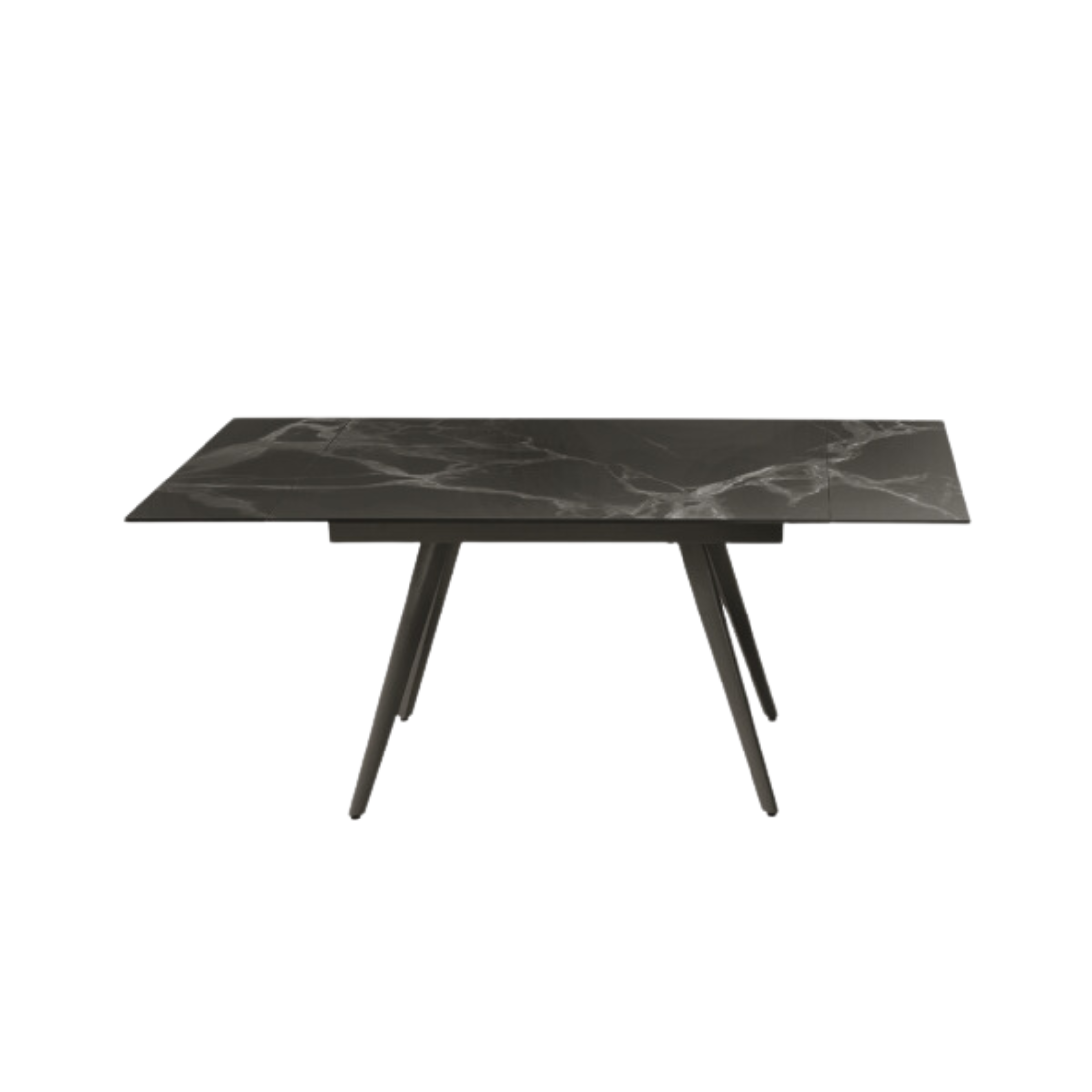 Extendable marble-effect table "Elettra" with two extensions, 120x80 cm, 75 cm high