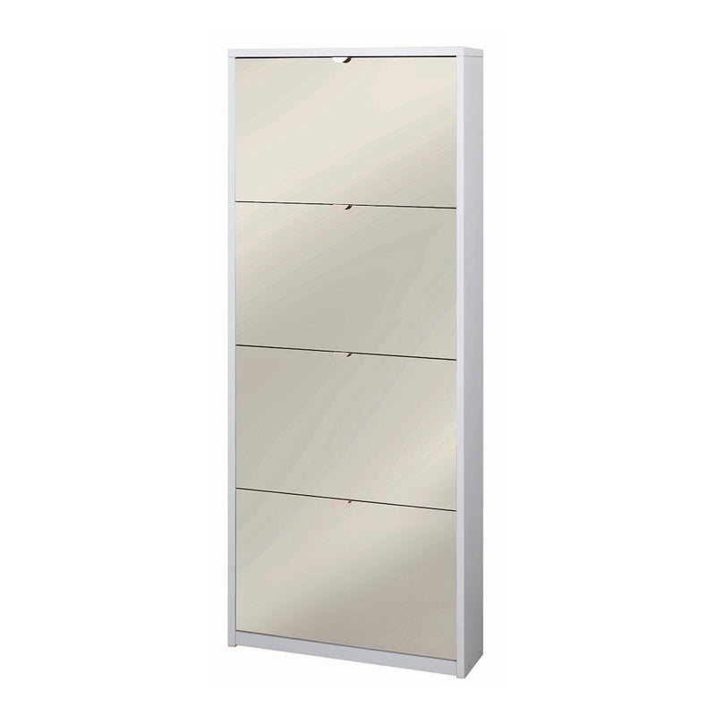 "Diana1" 4-door mirrored shoe rack in wood, 63x18 cm, 154h