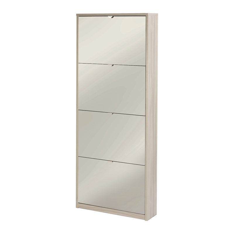 "Diana1" 4-door mirrored shoe rack in wood, 63x18 cm, 154h