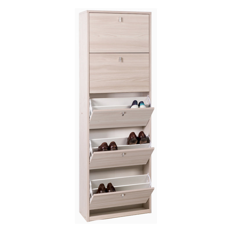 "Naomi" 5-door wooden shoe rack, 63x18 cm, 190 cm high