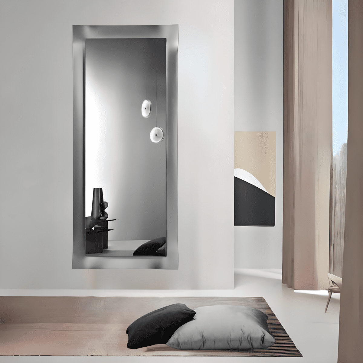 Specchio con cornice "Vivo" in vetro satinata moderno - MondoViro