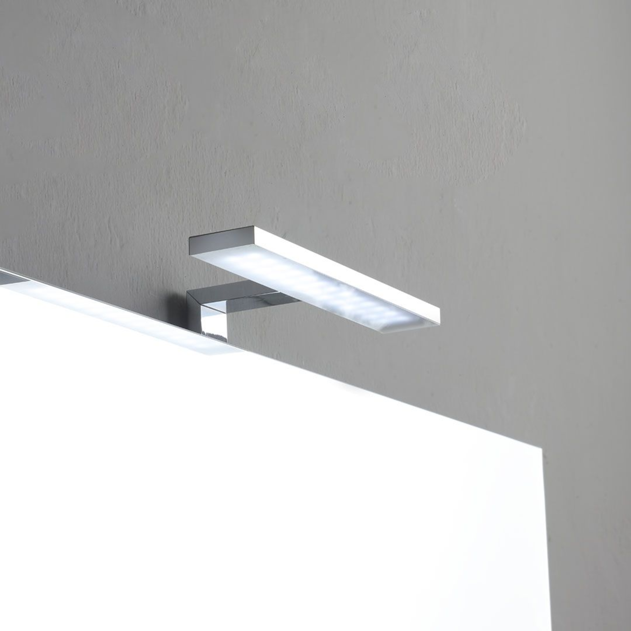 "Petra" modern floor-standing bathroom cabinet with mirror, sink and 100 cm glass shelf