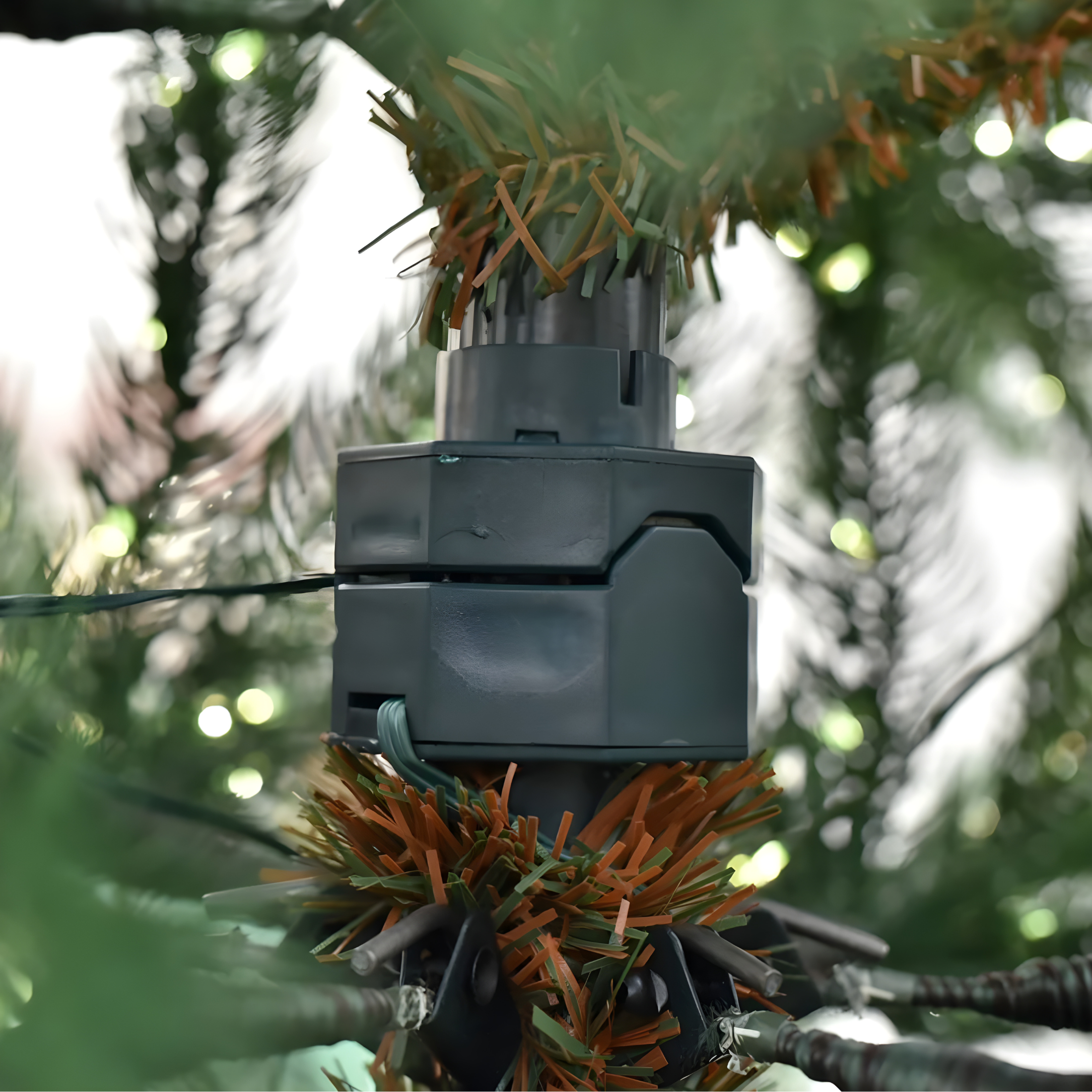 "Power" Christmas tree with built-in micro LEDs 100% PE real touch effect