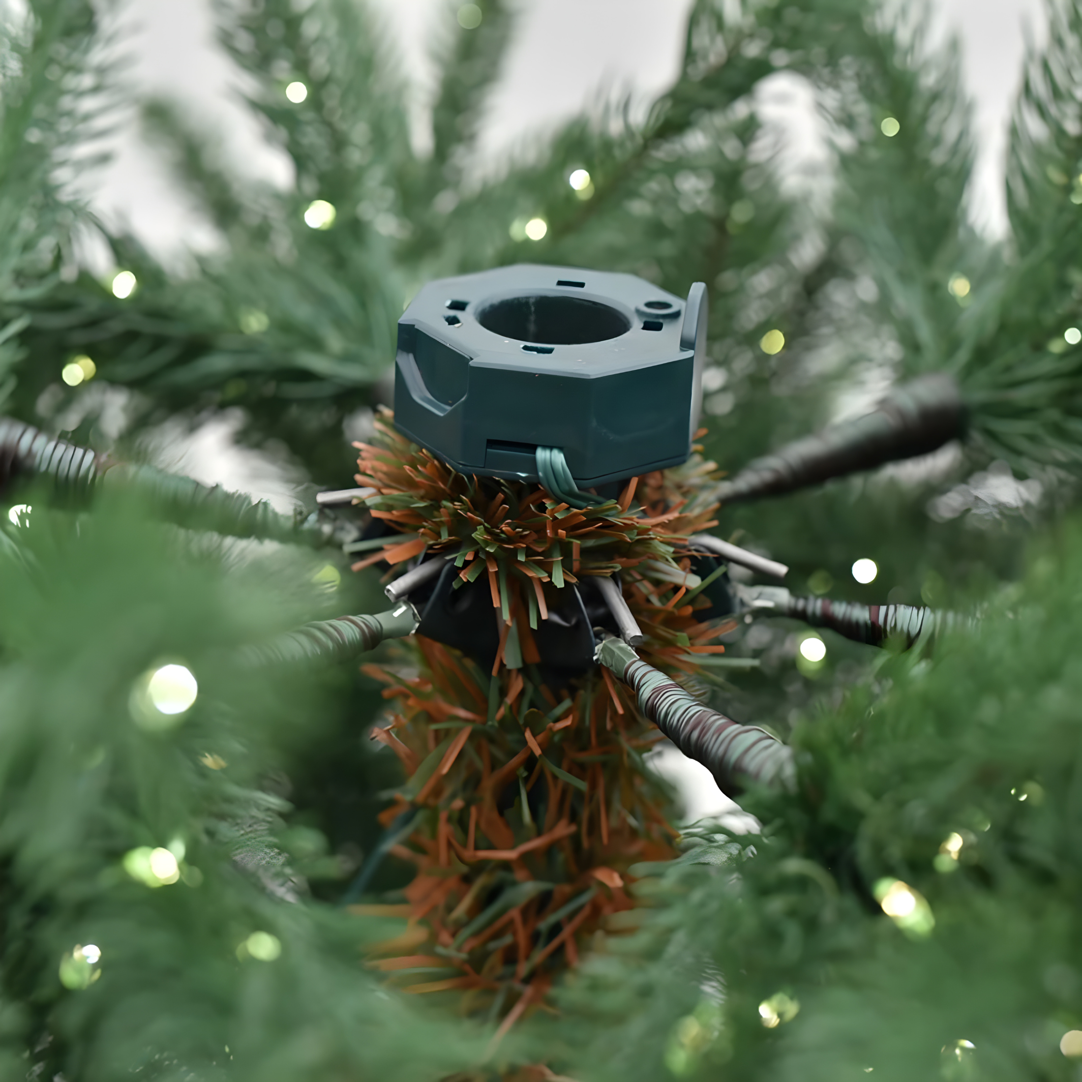 "Power" Christmas tree with built-in micro LEDs 100% PE real touch effect