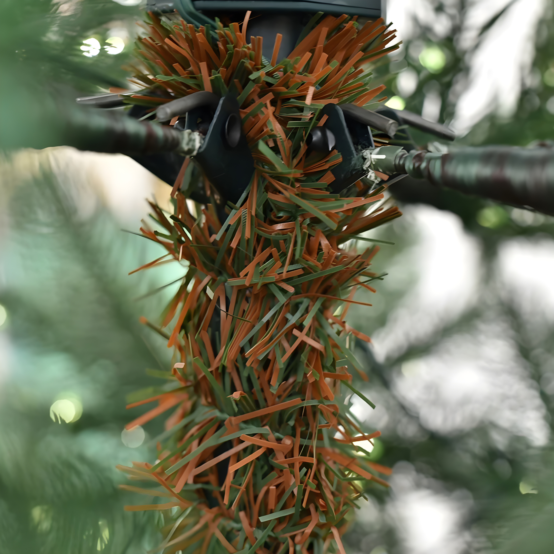 "Power" Christmas tree with built-in micro LEDs 100% PE real touch effect