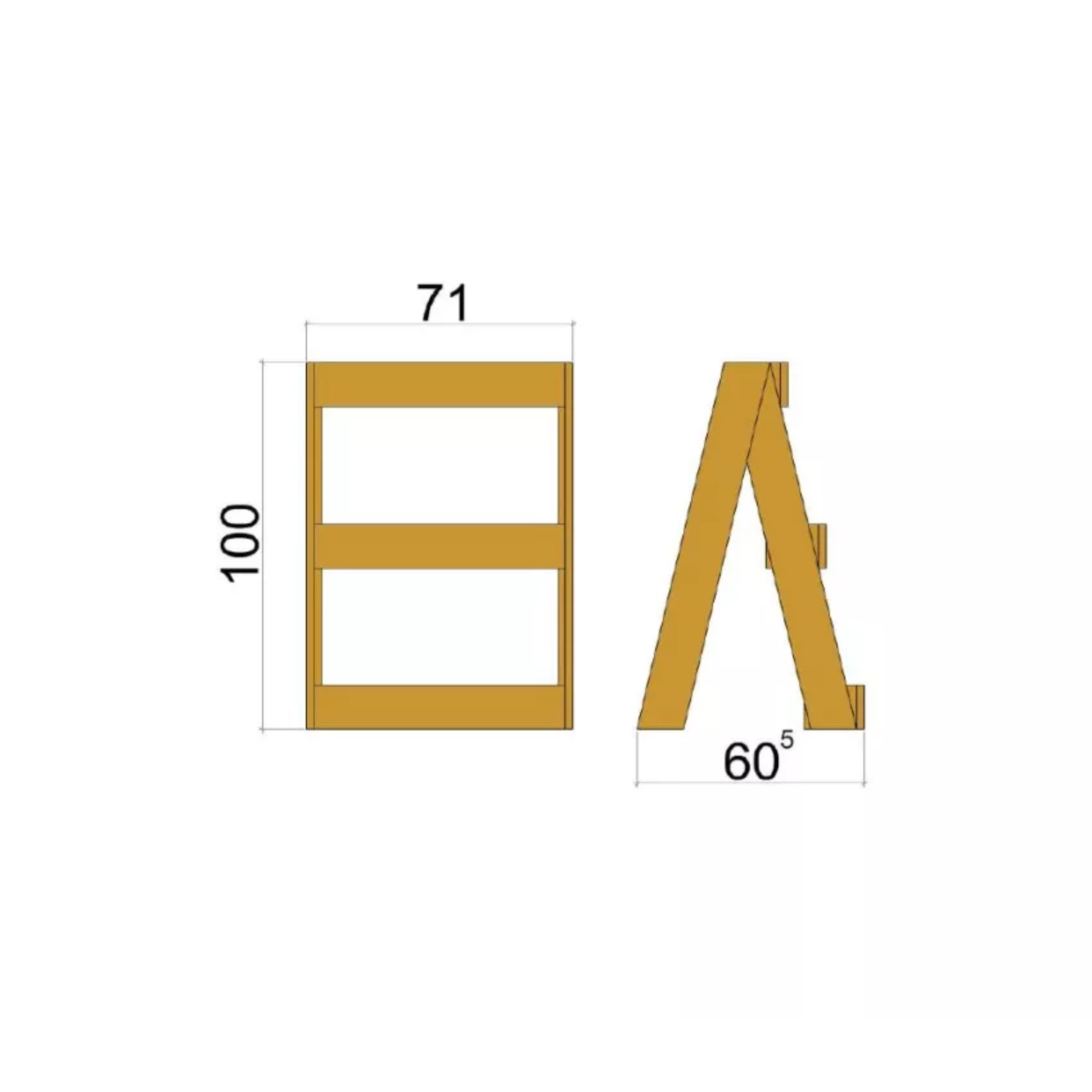 "Prato" sloping pine wood planter for garden or balcony, chestnut color