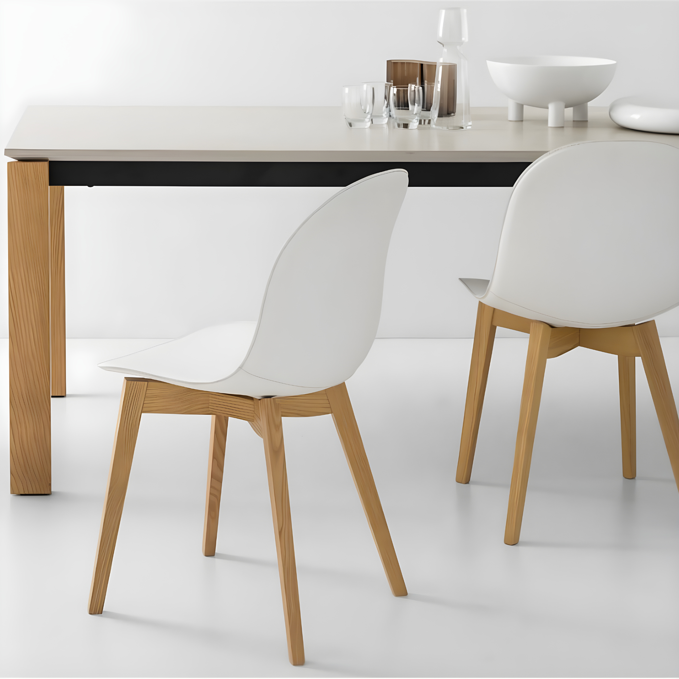 Set of modern living room chairs "Academy" with solid wood legs, 44.5x51 cm, 84h