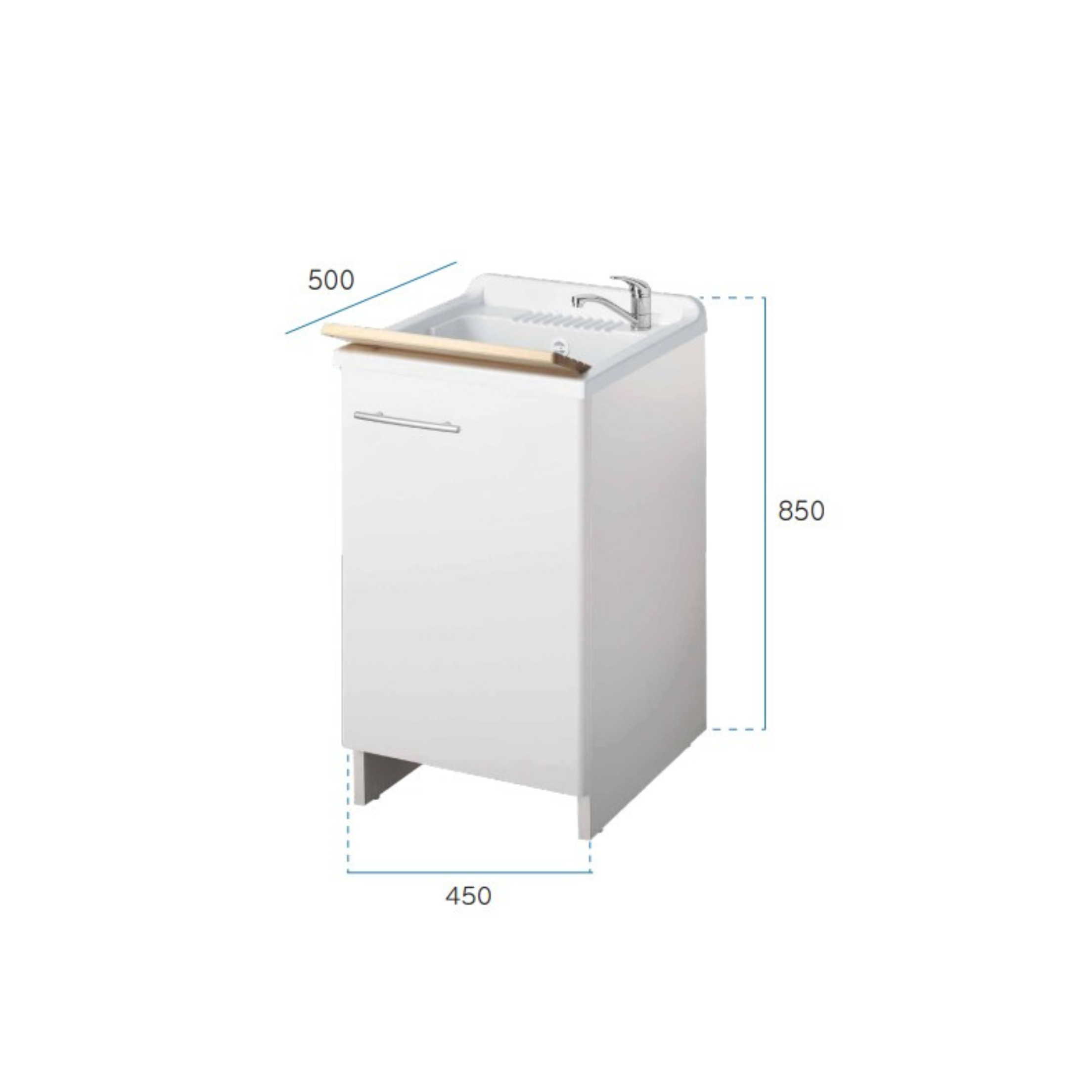 "Bros" wooden indoor washing machine with sliding basket, 45x50 cm, 85 cm high