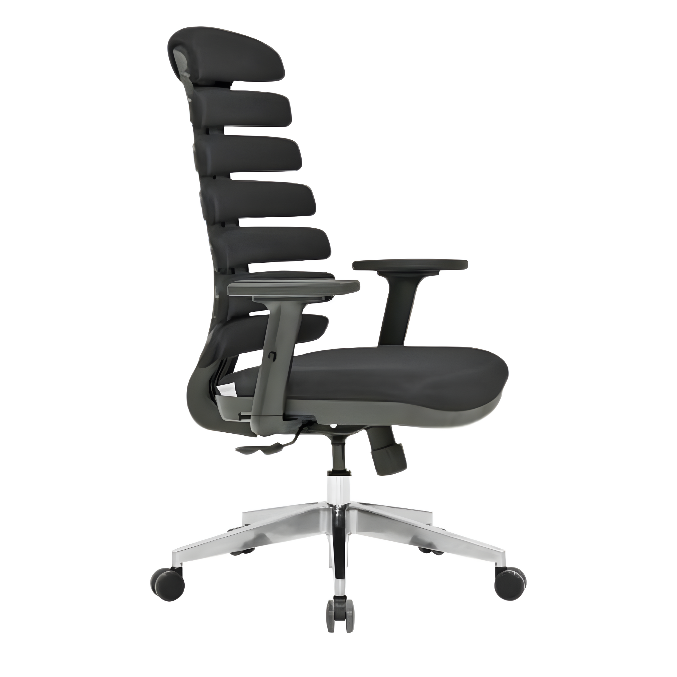 Modern "Spring" office chair with 5 wheels and adjustable armrests, 64x48 cm, 112/122 cm high.