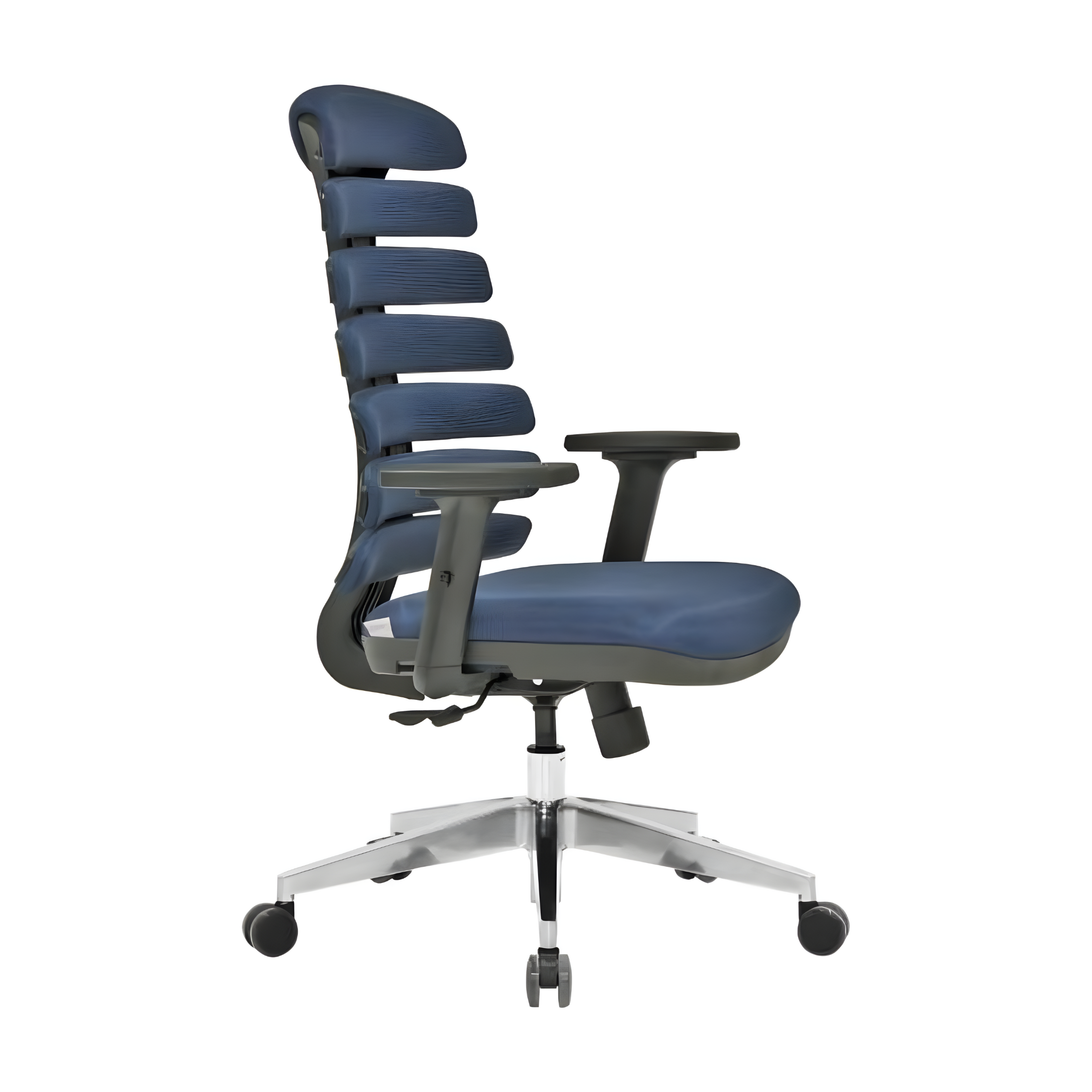 Modern "Spring" office chair with 5 wheels and adjustable armrests, 64x48 cm, 112/122 cm high.