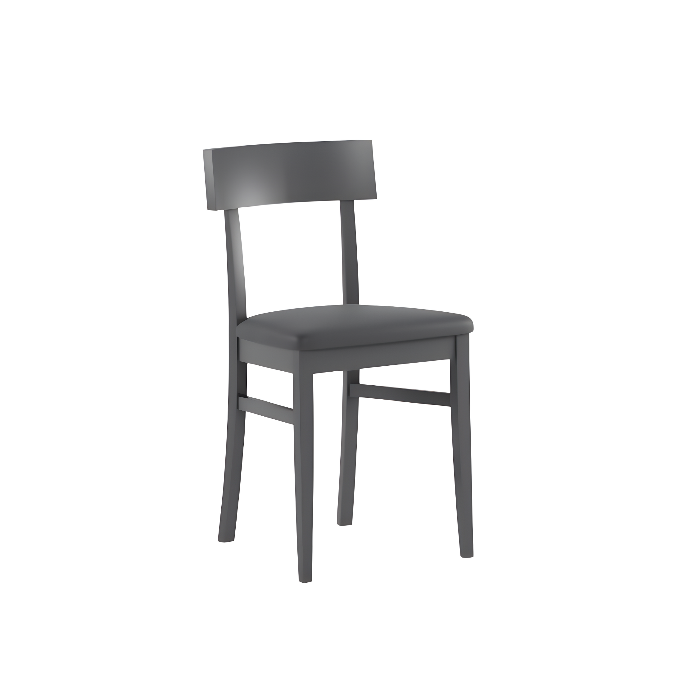 Set of "Siena" living room chairs in lacquered wood, modern upholstered, 44x45 cm, 82 cm high.