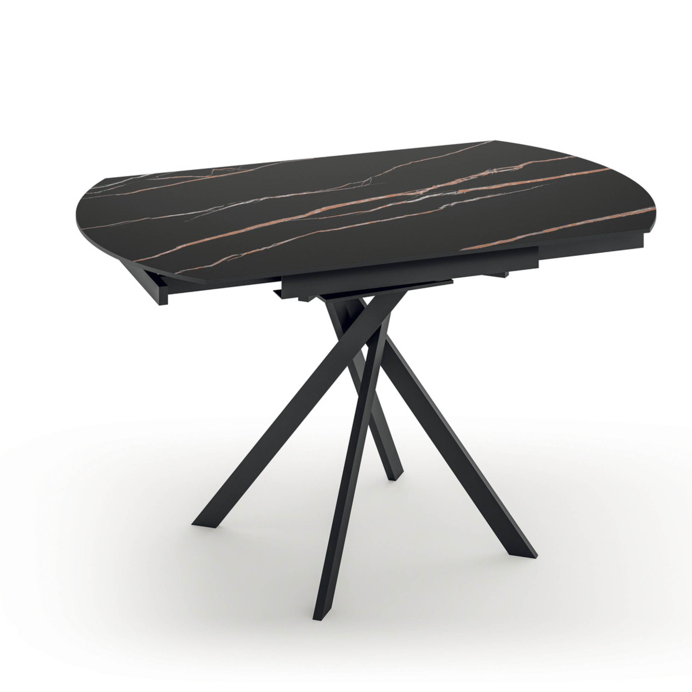 Tavolo allungabile "Start" piano in ceramica e truutura in metallo cm 80/120x120 76h