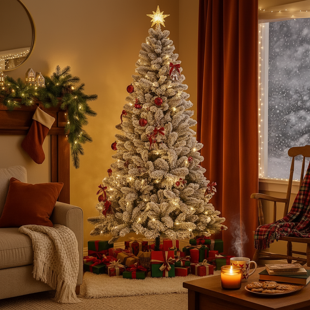 Snowy Christmas tree "Fiocco" made of high-quality PVC + Flock