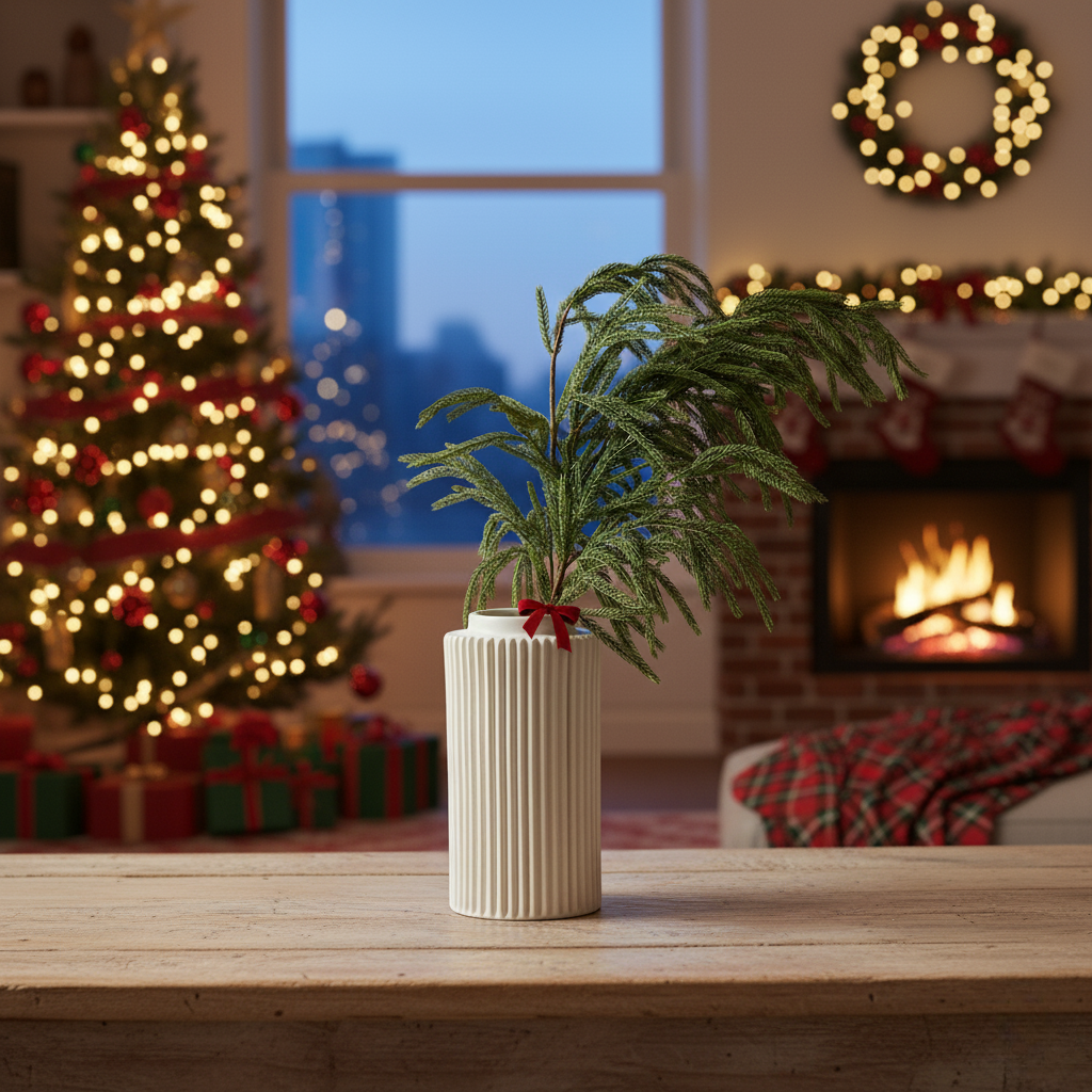 Norfolk Pine Green Branch in Real Touch PE, 90cm