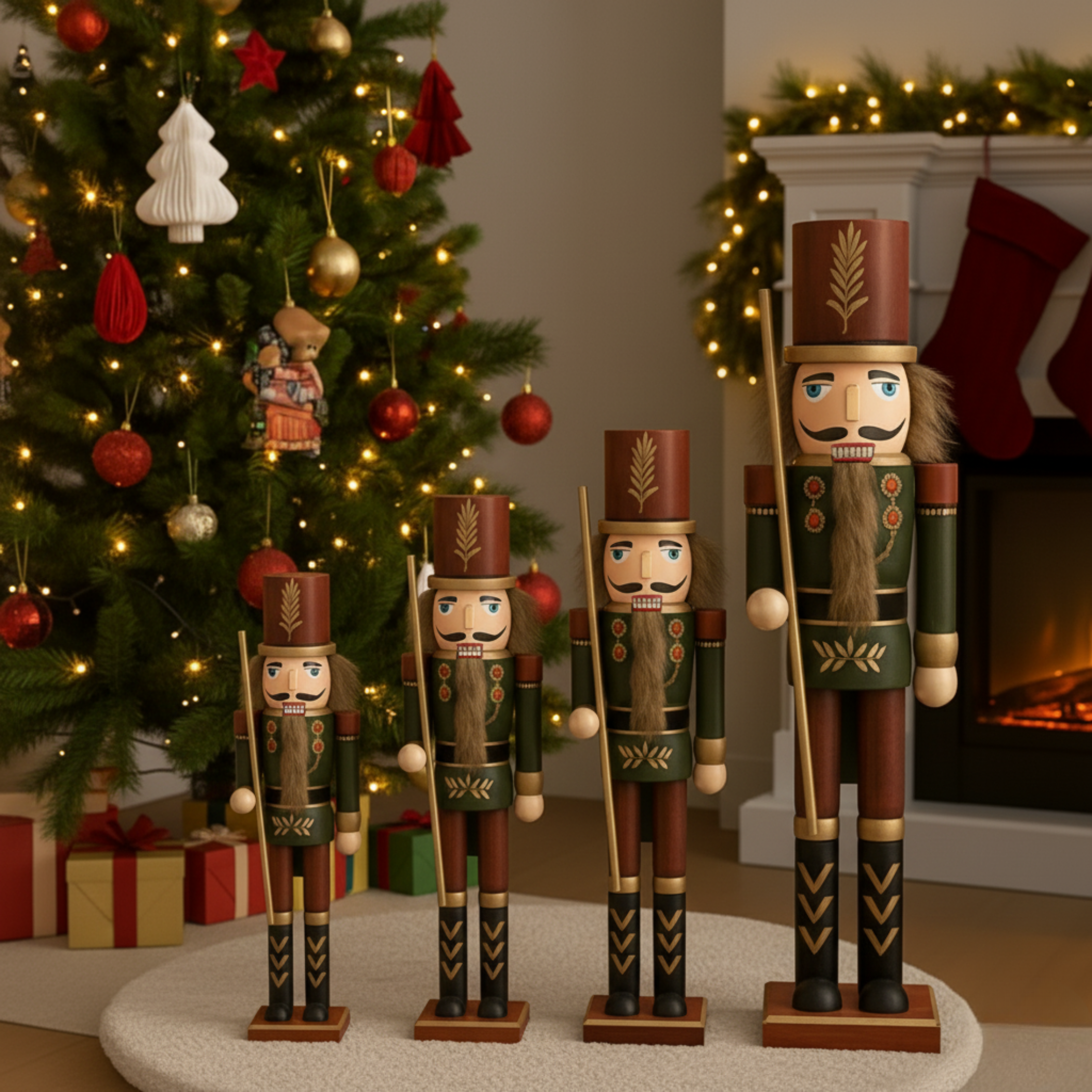 Christmas Nutcracker Soldier with Red and Green Outfit for Christmas Decorations