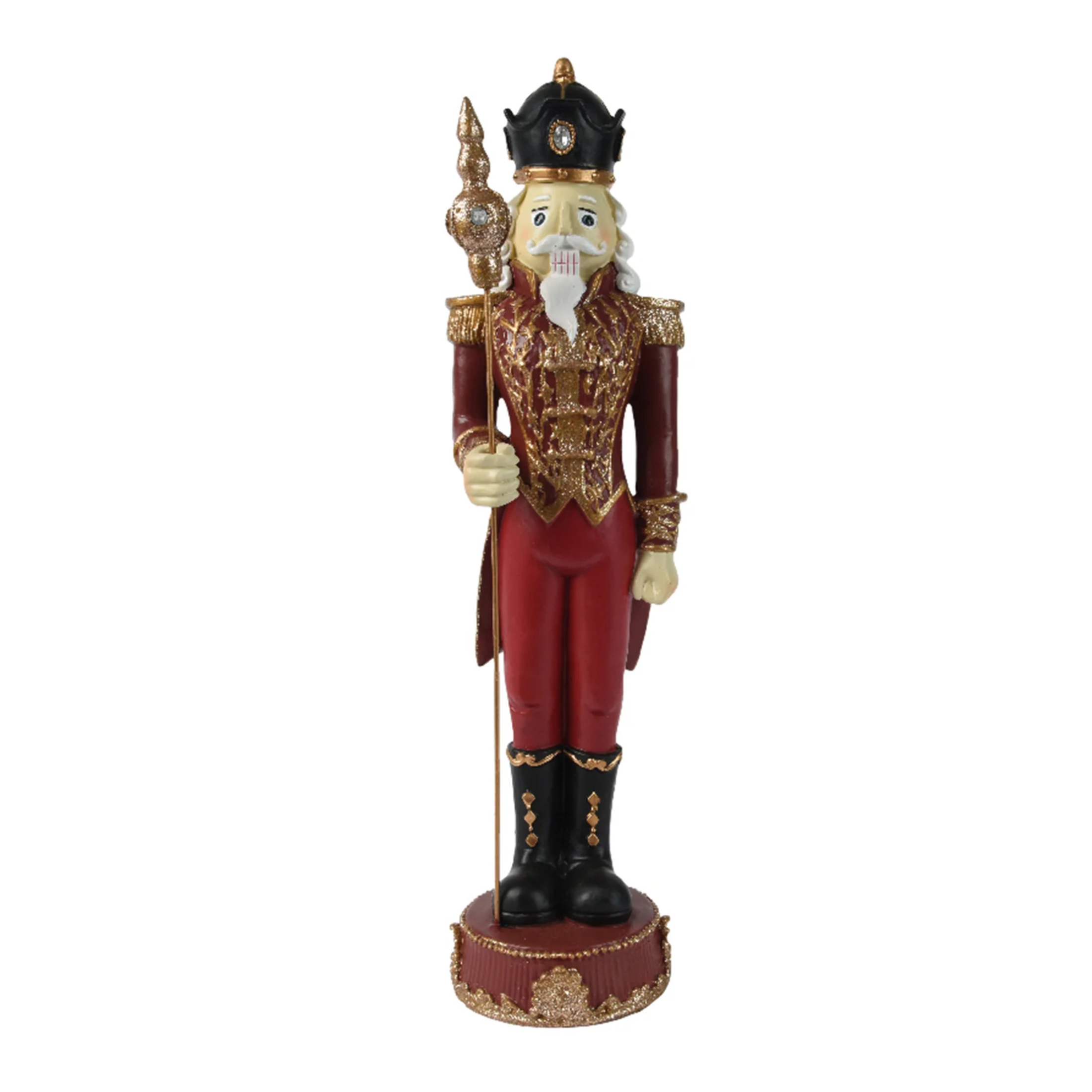 Red and black nutcracker Christmas soldier for interior decorations