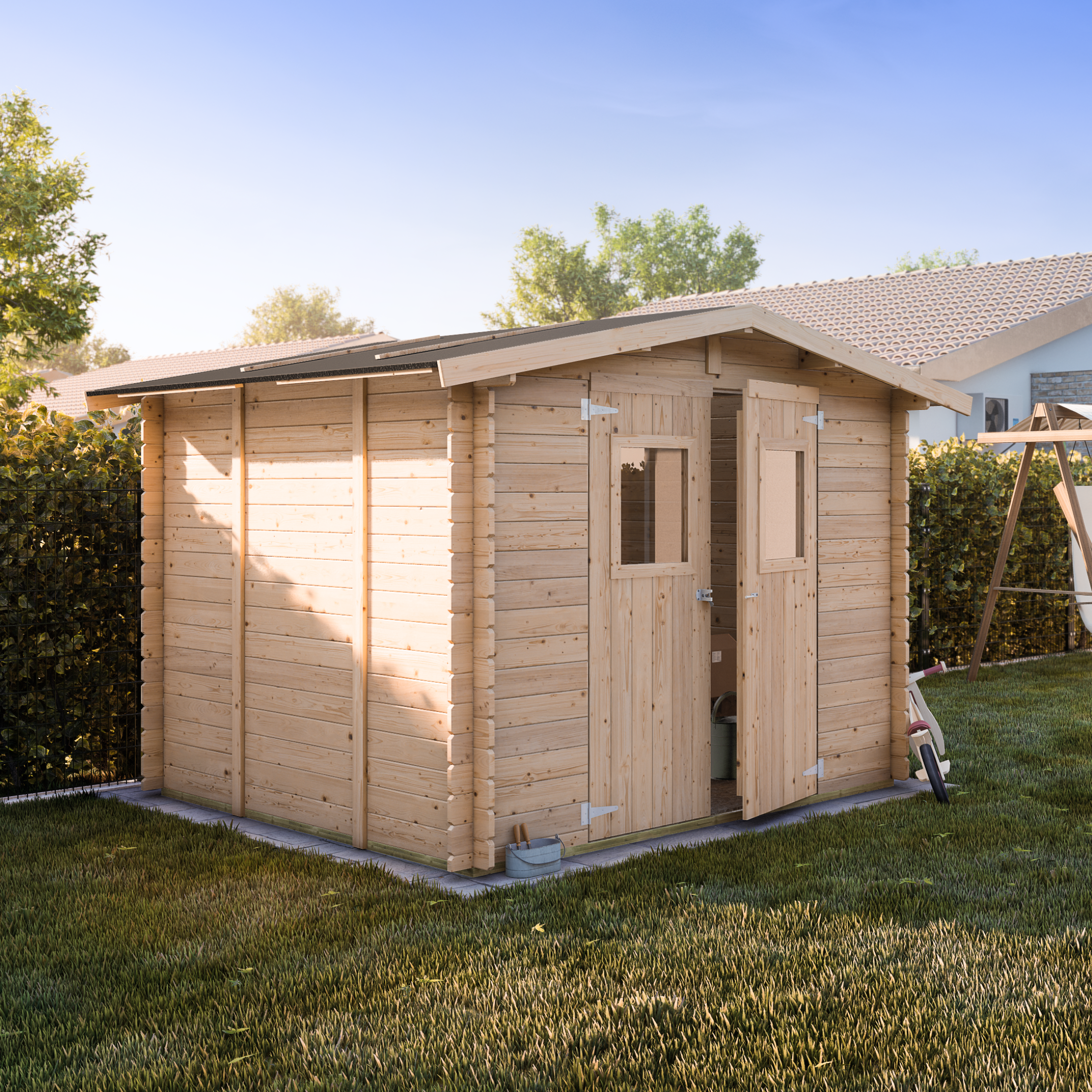 Casetta da giardino "Medion" in legno di abete naturale robusta cm 249x249 207h