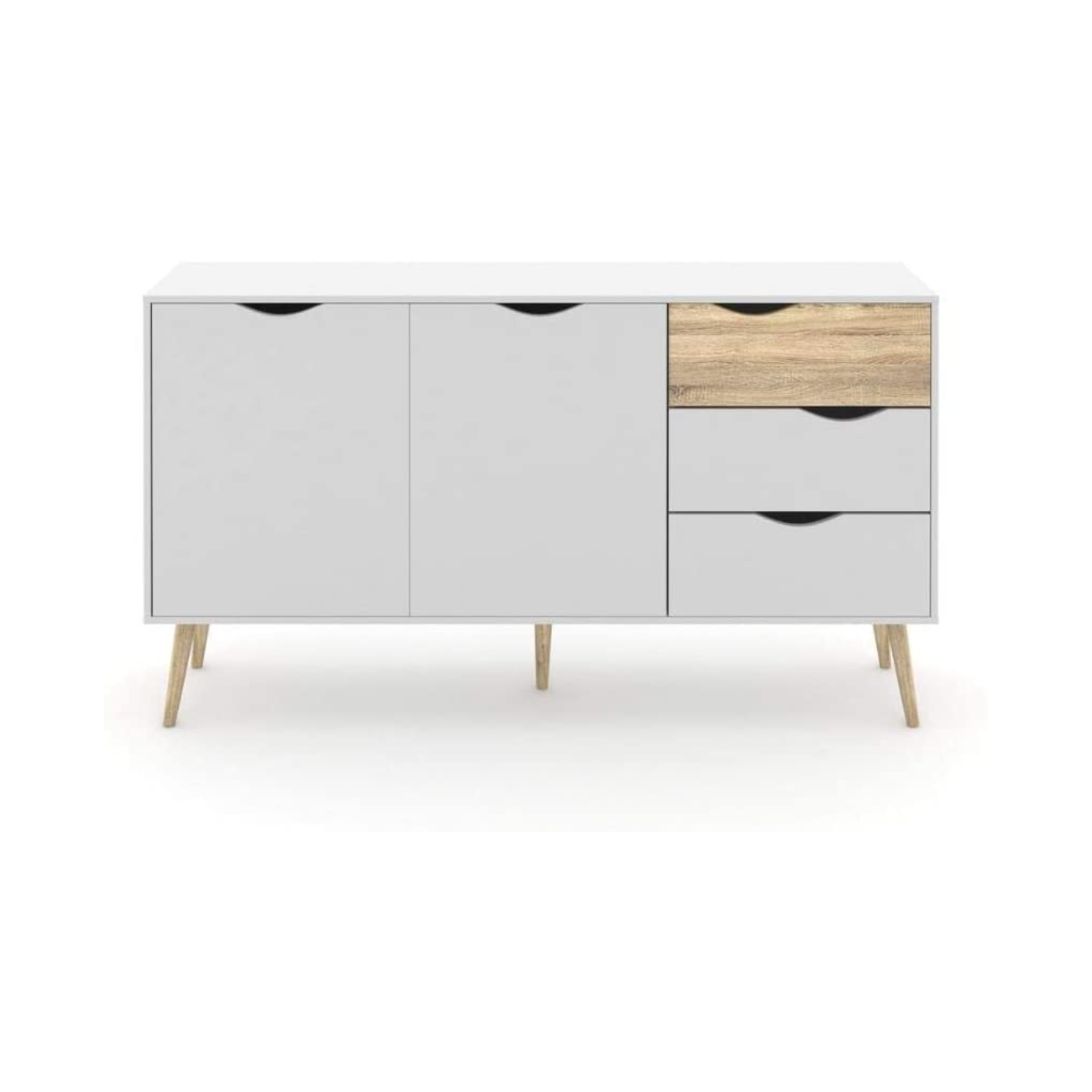 Credenza da soggiorno Oslo in legno Bianca Rovere