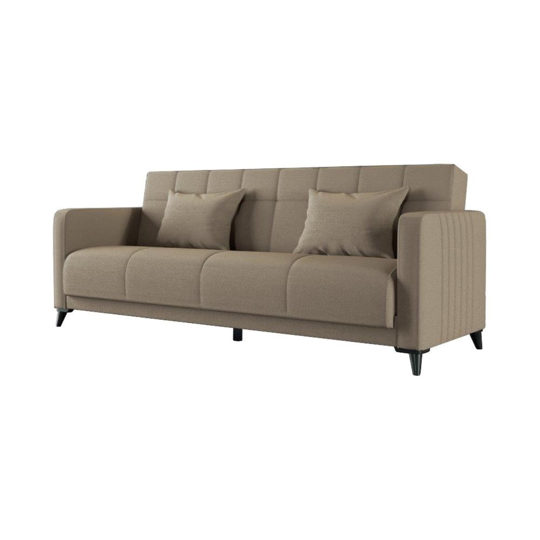 Divano letto 3 posti in tessuto Iris color Mostarda cm190x64x h90