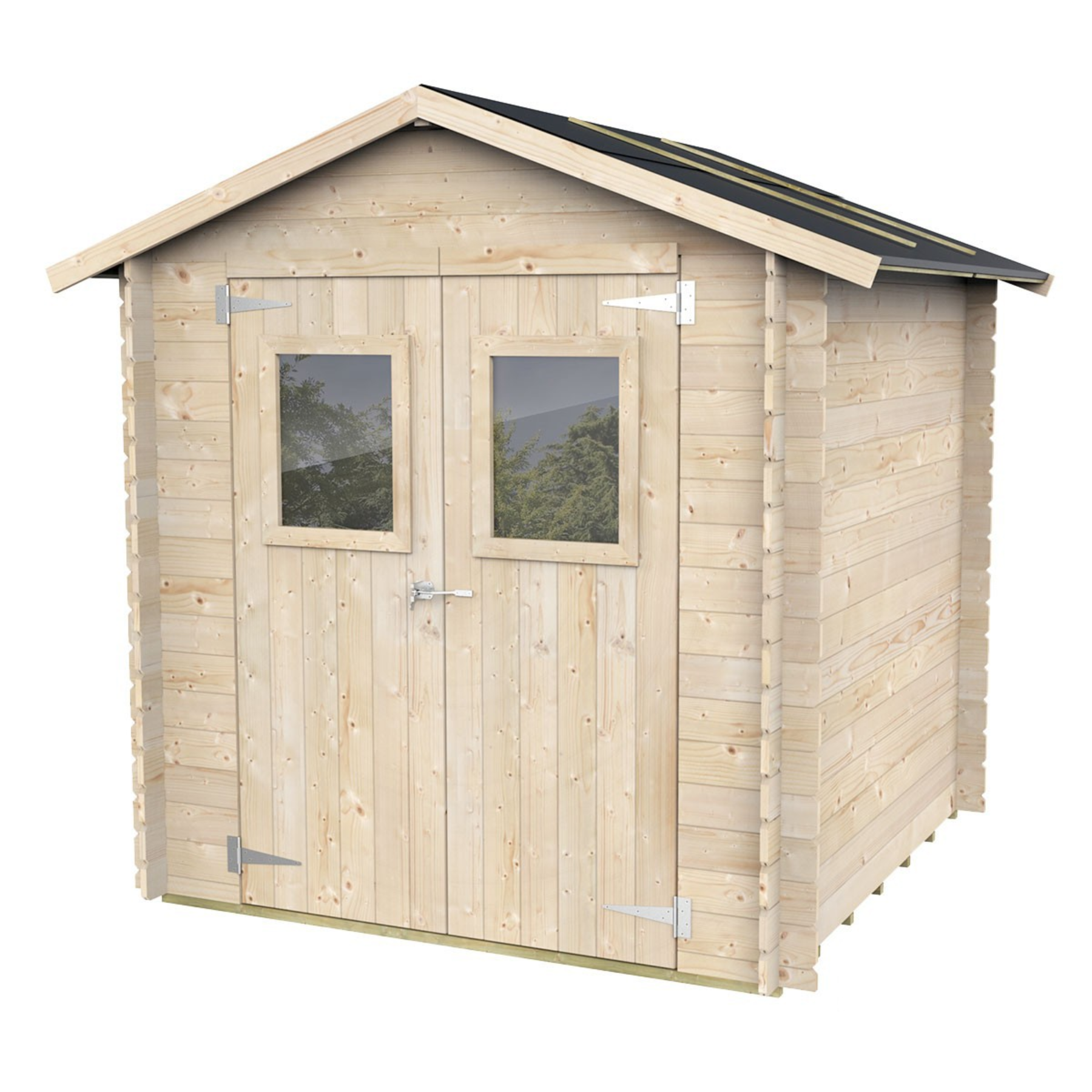 "Hobby" wooden garden shed with double French doors, 200x200 cm, 200 cm high