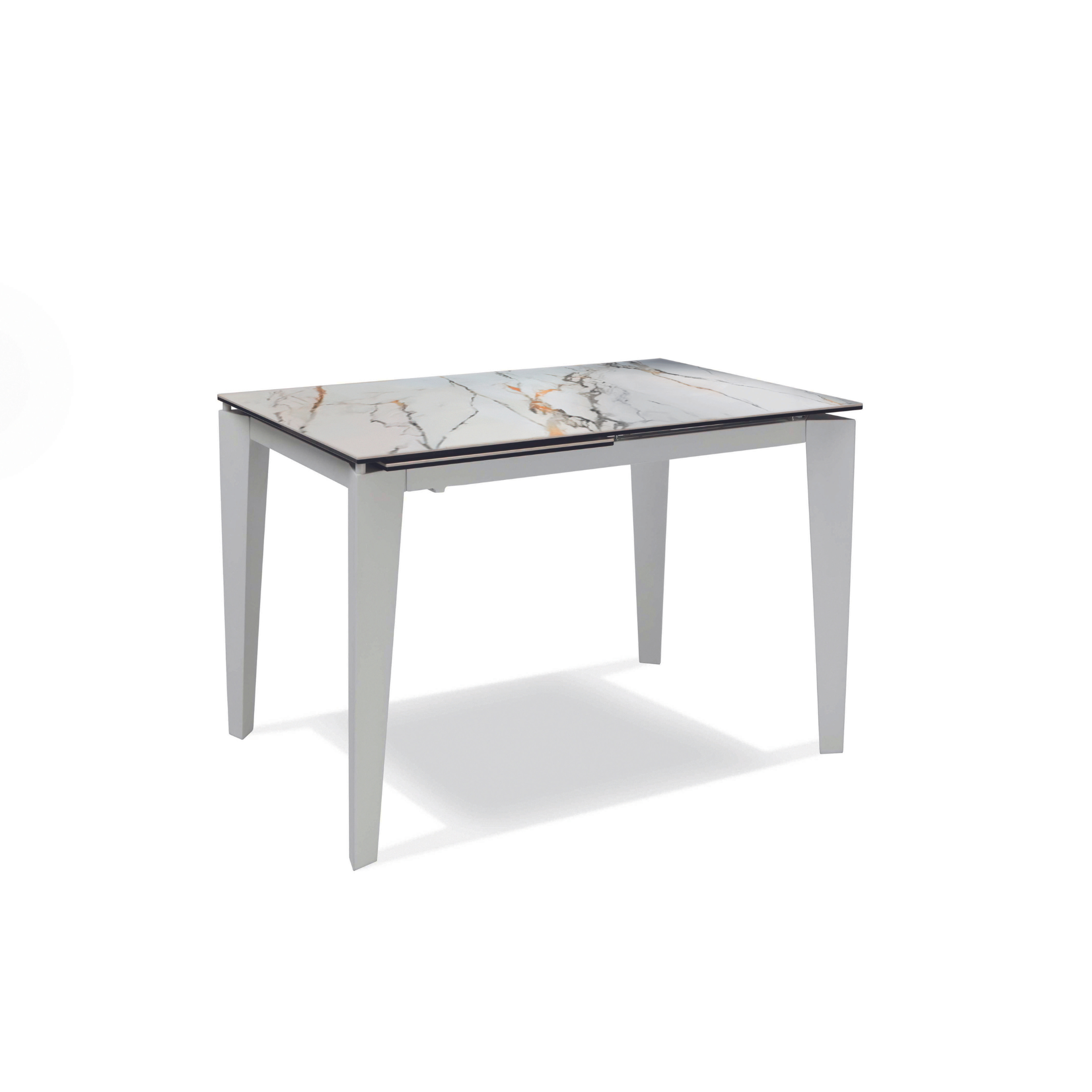 Modern extendable "Fast" table with ceramic top on tempered glass