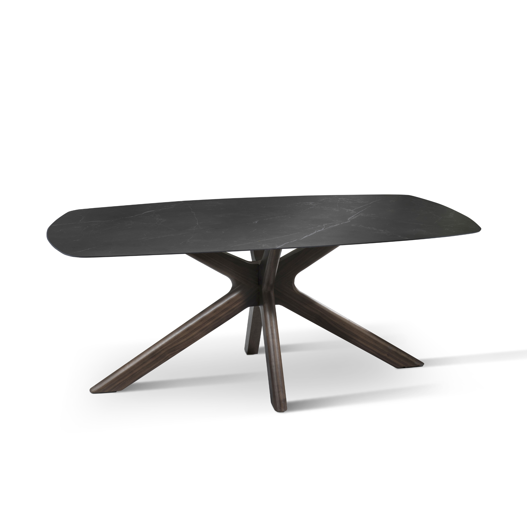 "Item" modern fixed ceramic living room table with marble effect