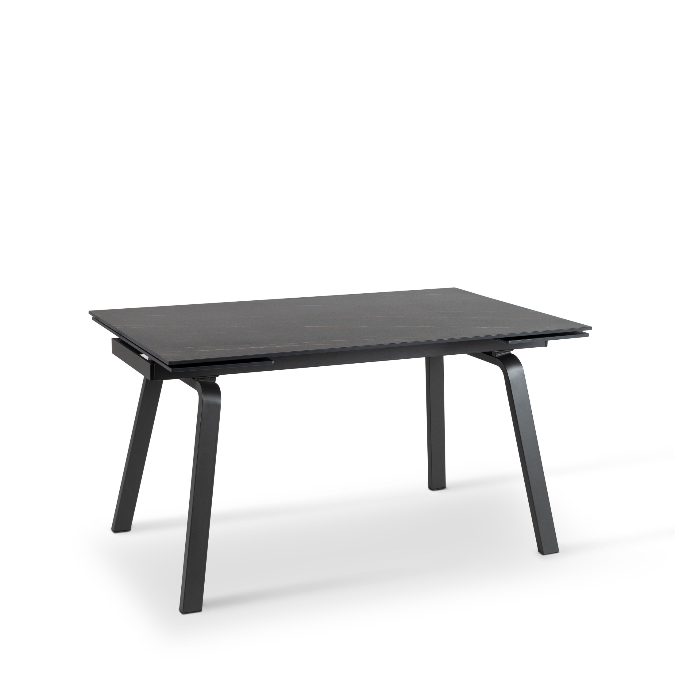 Extendable "Zante" table with marble-effect stone top, 200x80 cm, 76 cm high