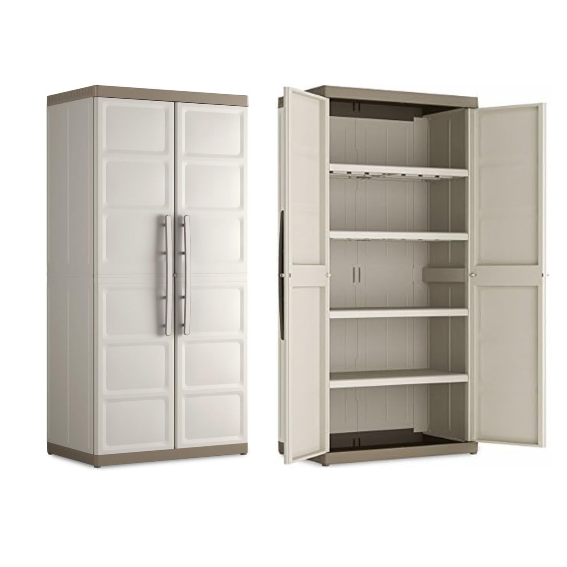 "Bacas XL" shockproof resin garden cabinet with internal shelves