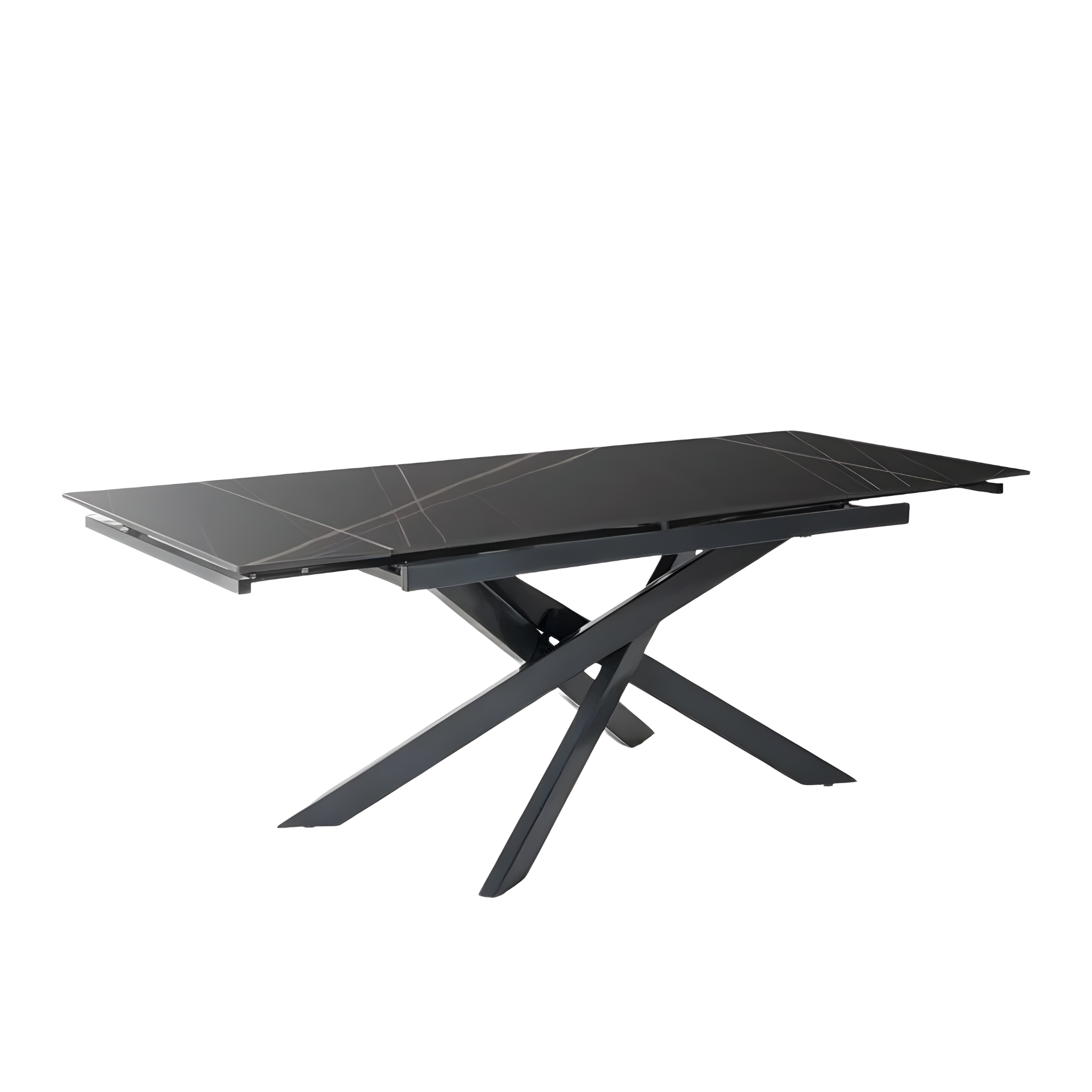 Extendable table with marble-effect ceramic top "Xavier" cm 140/200x80 76h