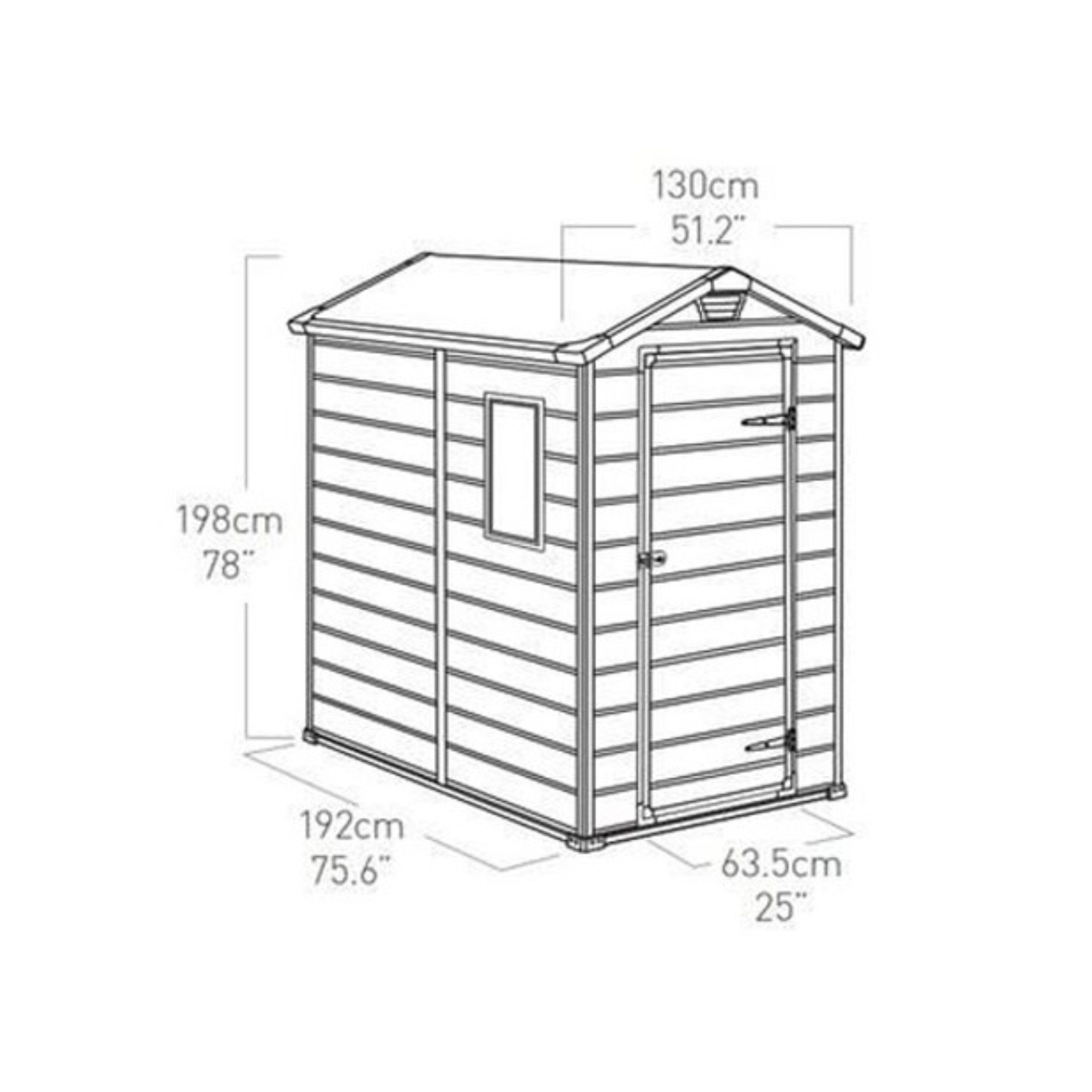 "SunBlossom" resin garden house with side window 130x192 cm 198h