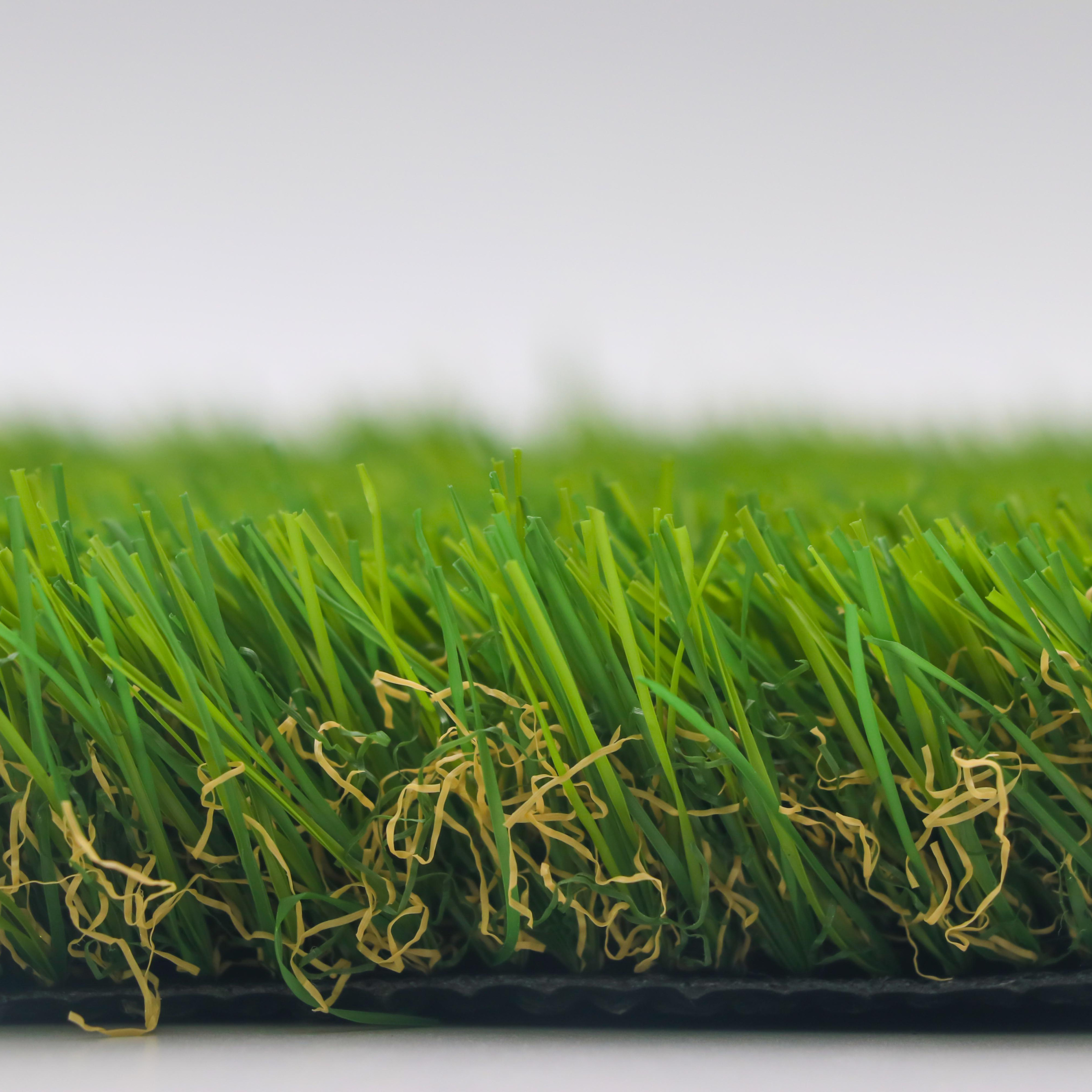 "Happes" synthetic grass with yellow fiber for the garden, high-quality draining lawn.