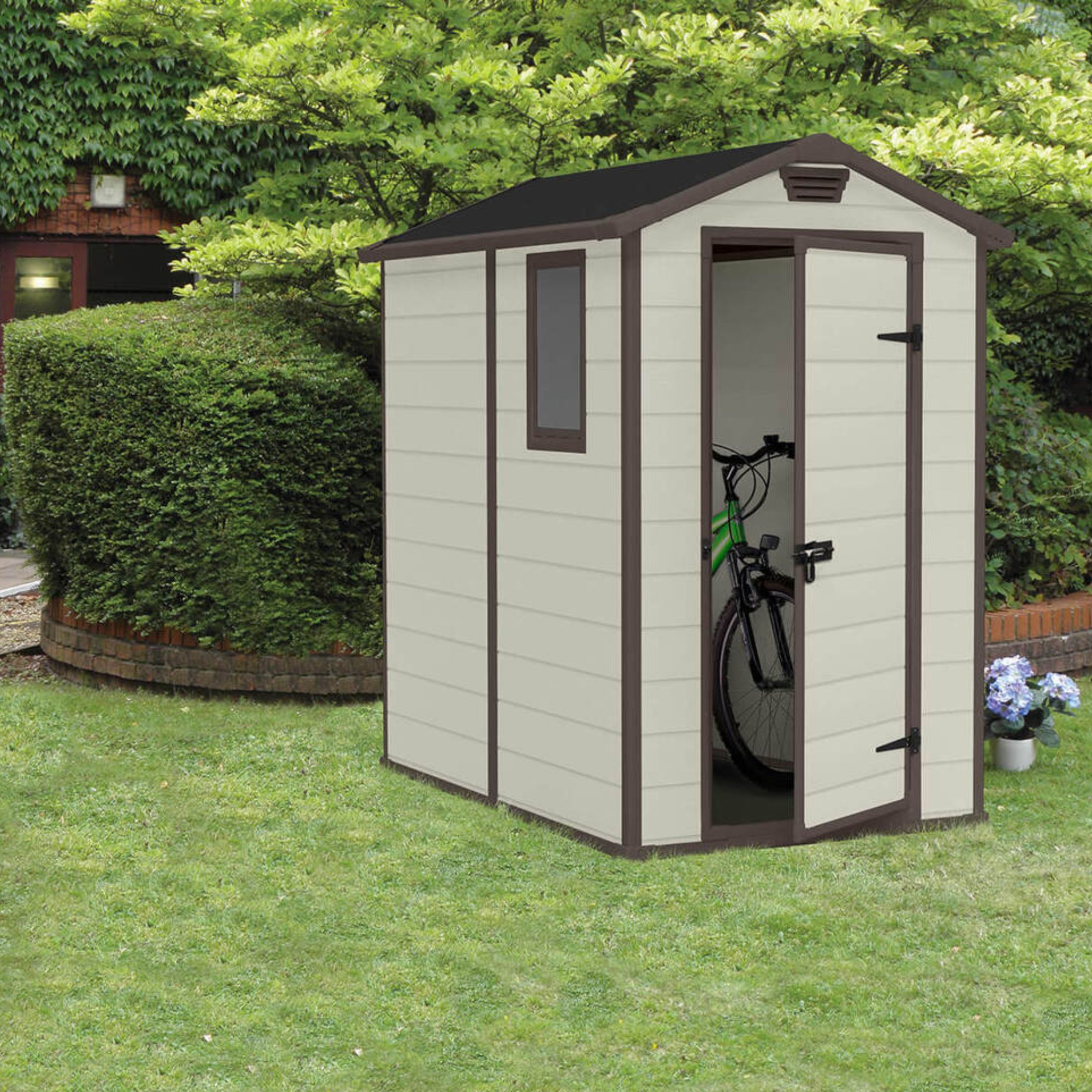 "Escape" resin garden house with side window 130x192 cm 198h