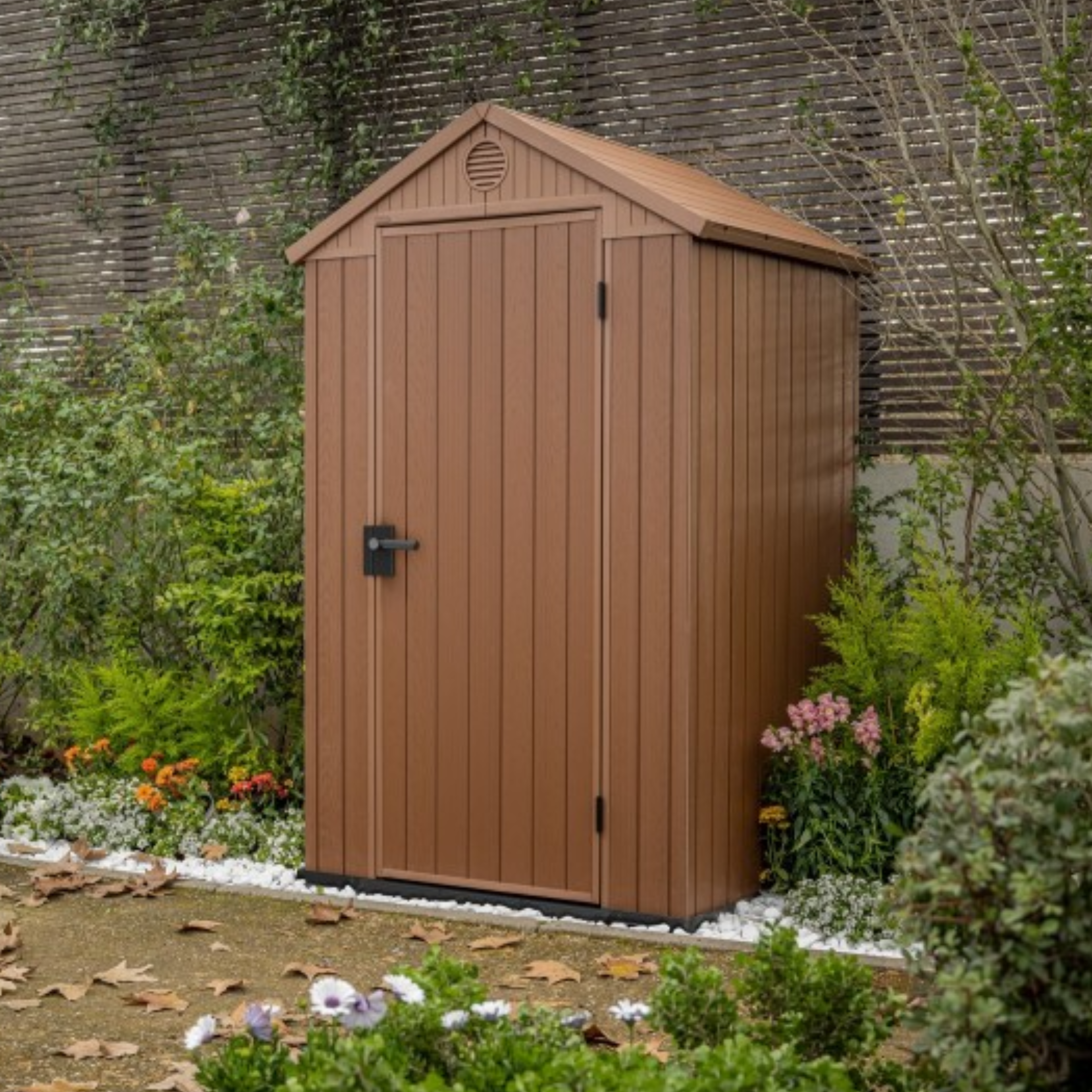 Brown wood-effect resin garden house "Cottage"