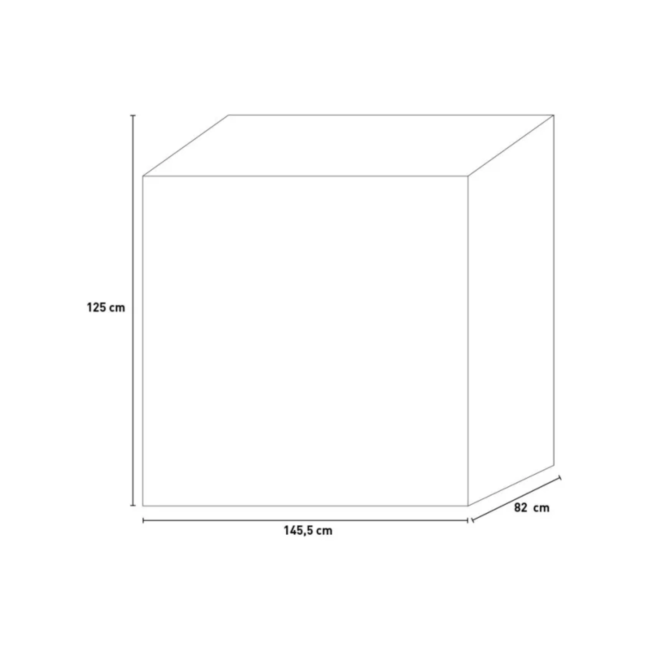 "Out" large multipurpose trunk with wood effect for outdoors, 145.5x82 cm, 125 cm high