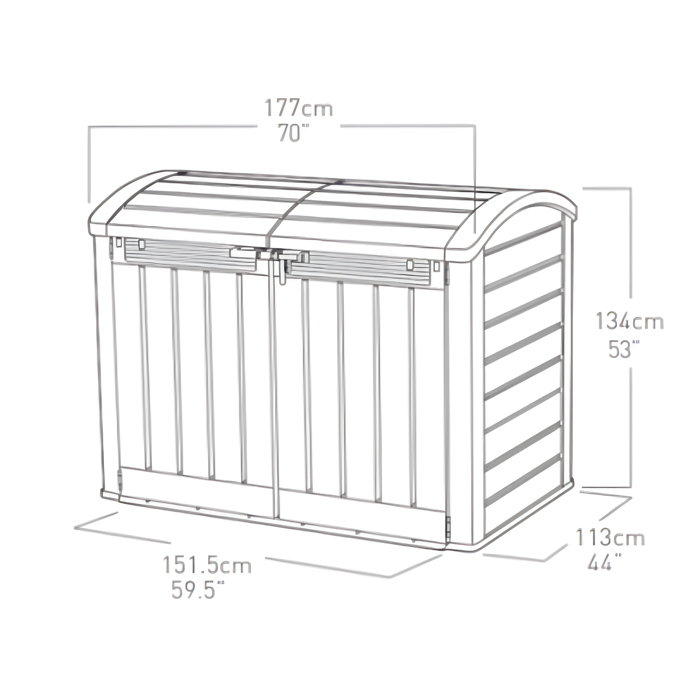 "Store" tool chest in beige resin, roomy 177x113 cm, 134h