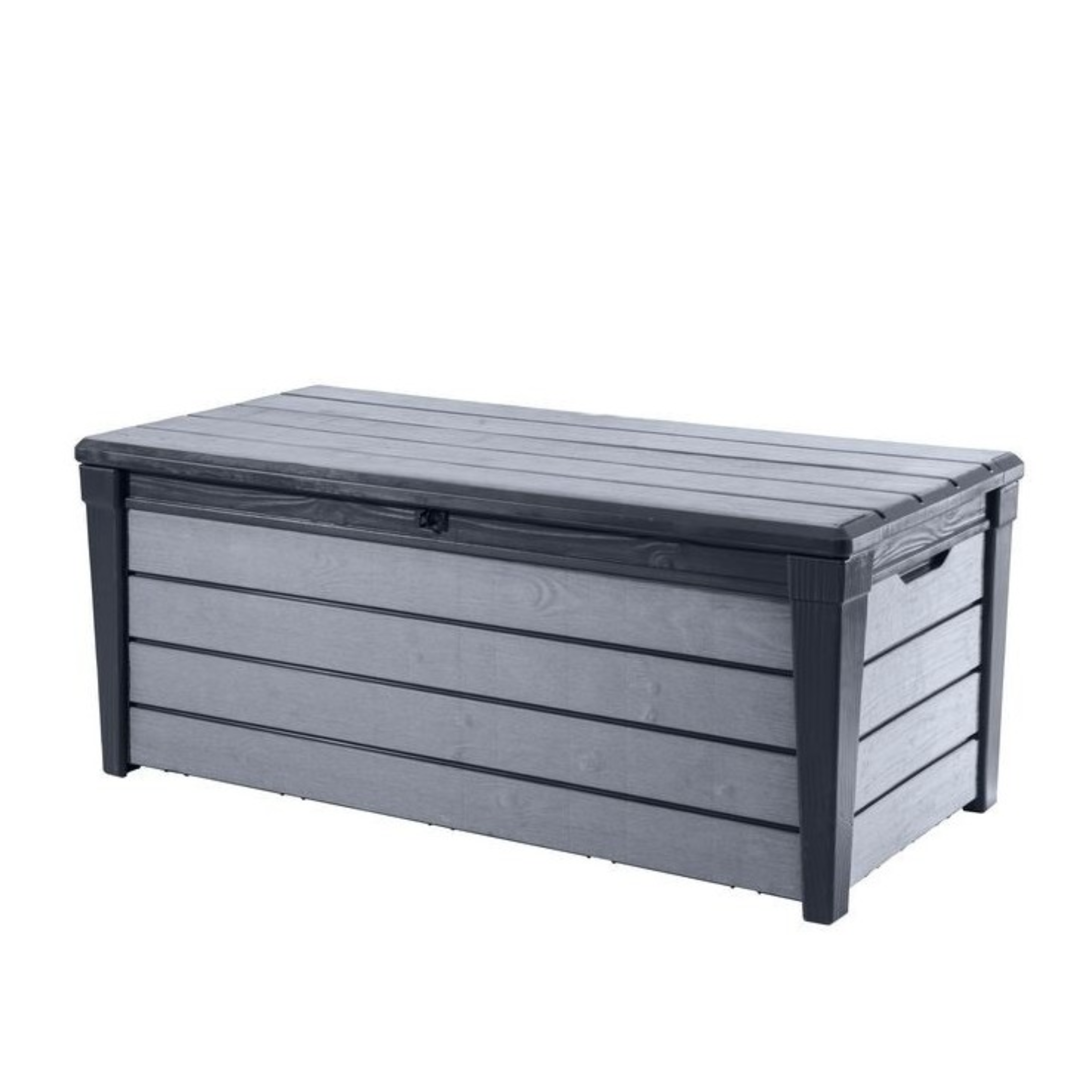 "Brush" large outdoor trunk in wood-effect resin, 145x69.7 cm, 60.3 cm high