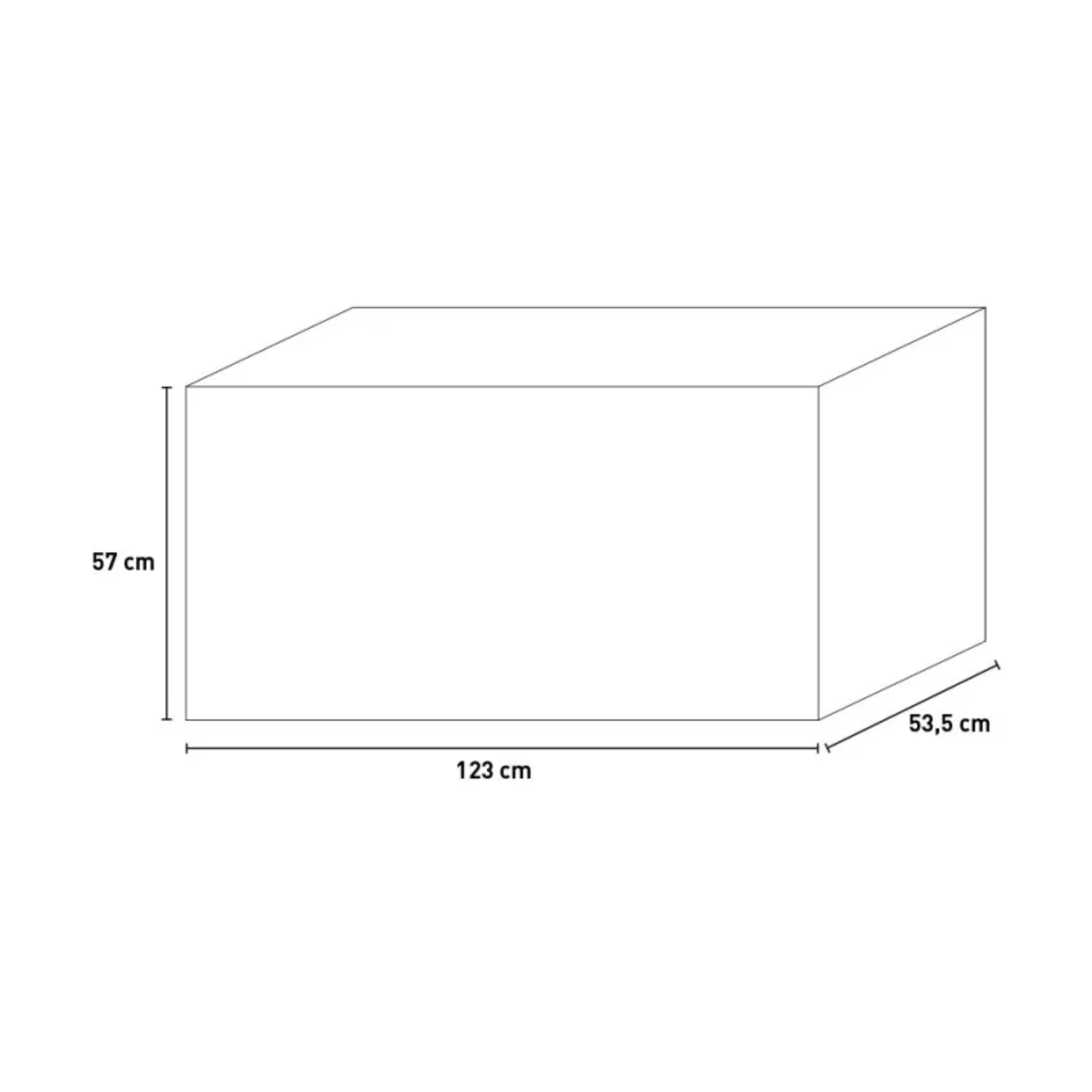 "Coral" multipurpose resin chest with wheels, 123x53.5 cm, 57h