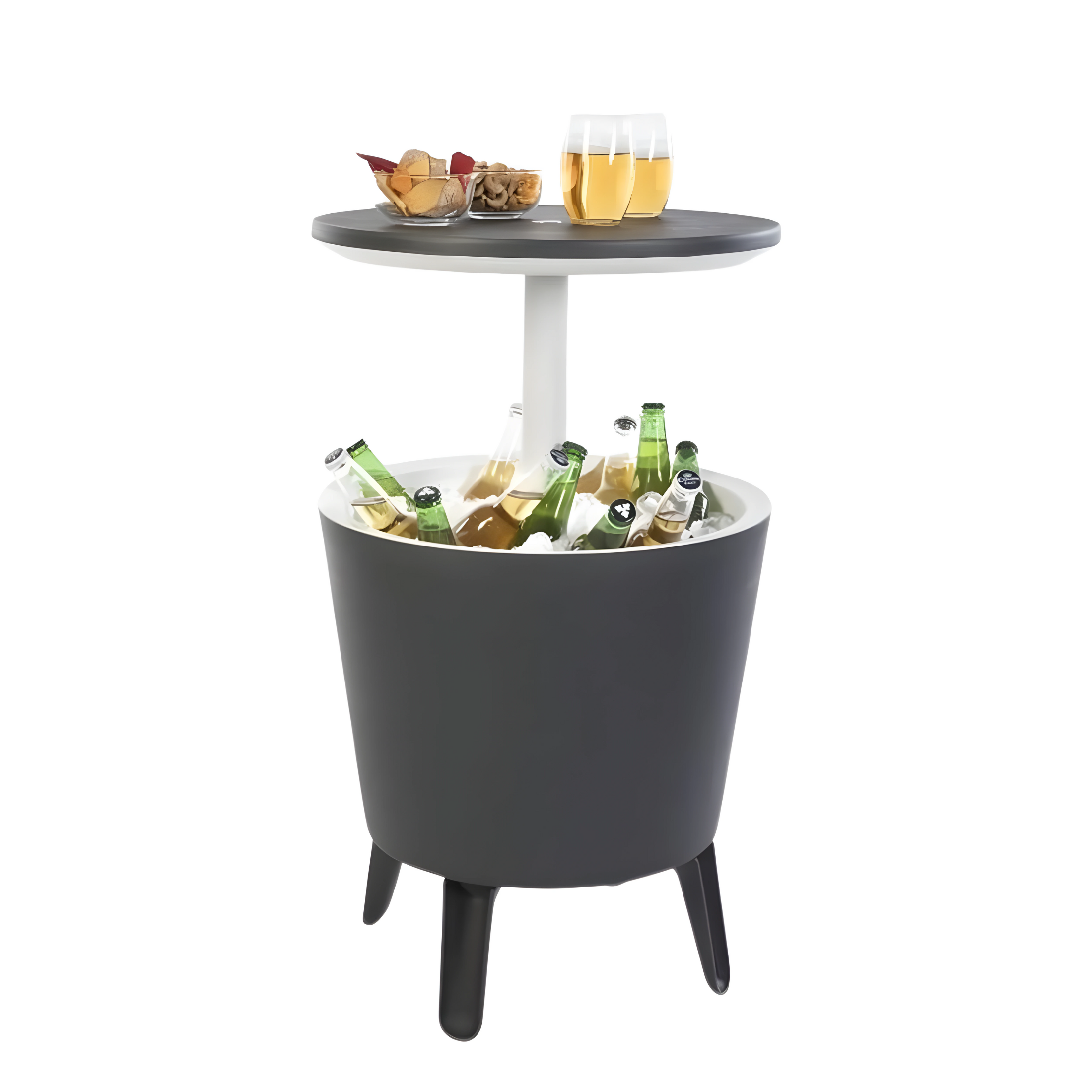"Ice Bar" resin ice bucket table with liftable top 49.5x49.5 cm 84.5h