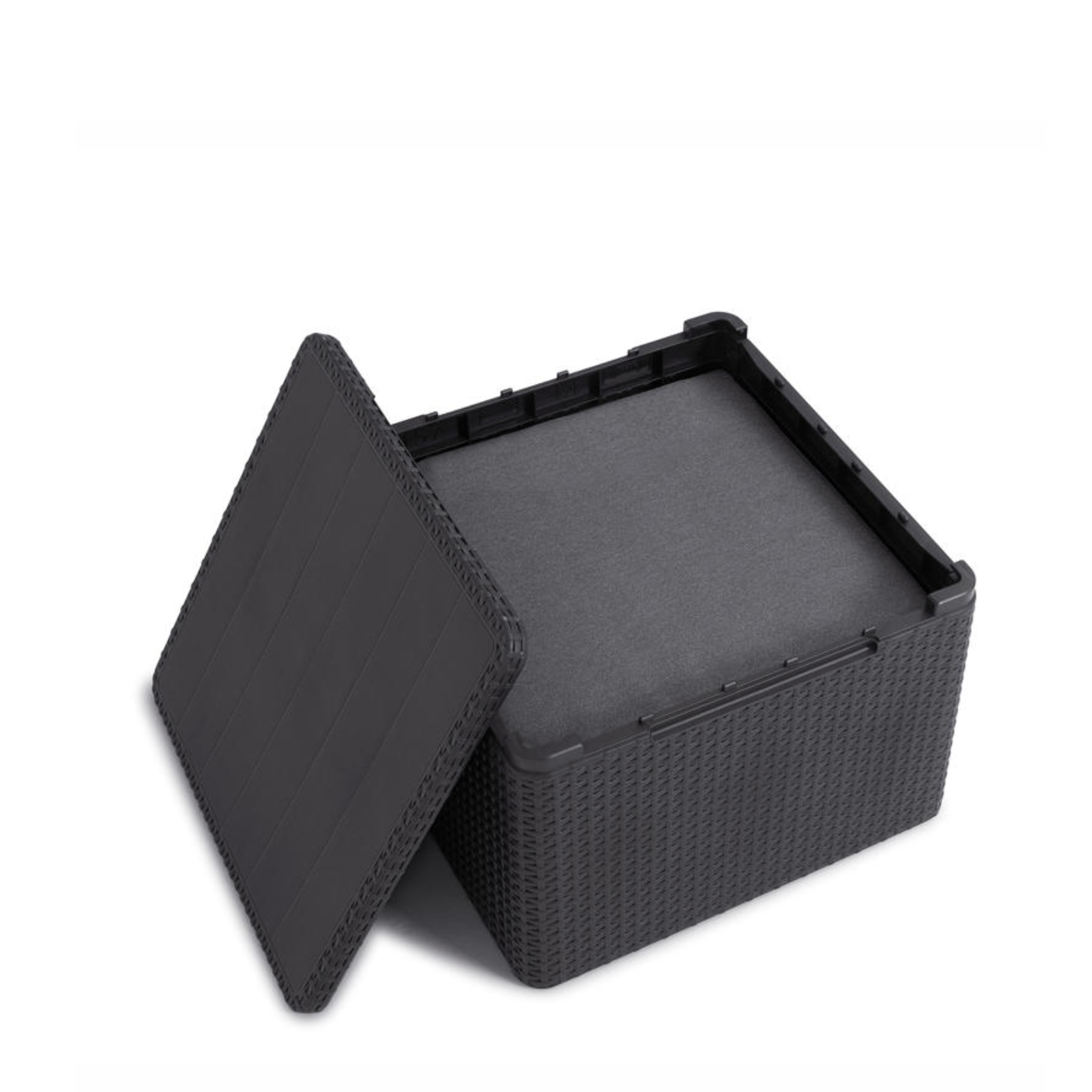 "Claire" resin garden lounge set with 2 armchairs and a storage table