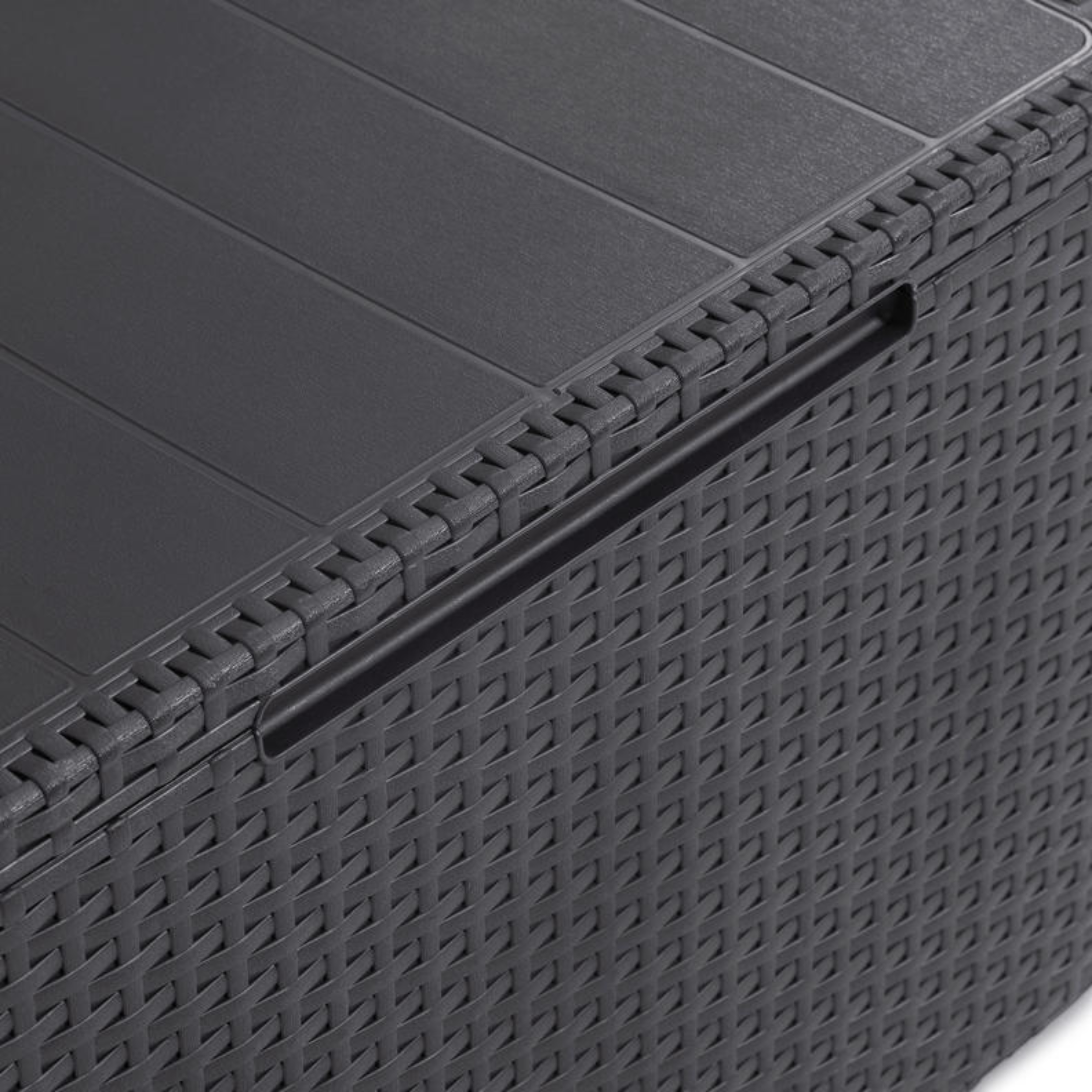 "Claire" resin garden lounge set with 2 armchairs and a storage table