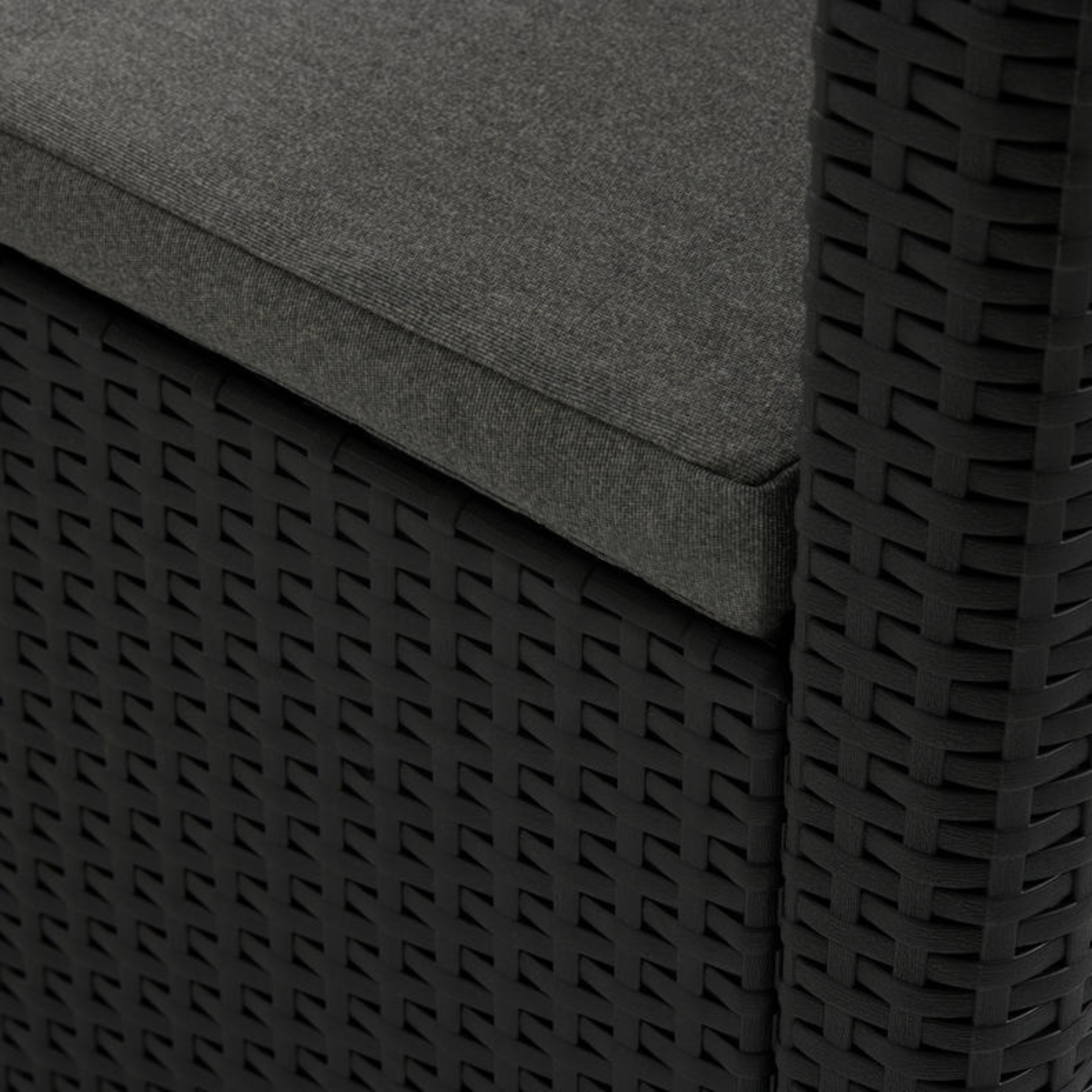 "Claire" resin garden lounge set with 2 armchairs and a storage table