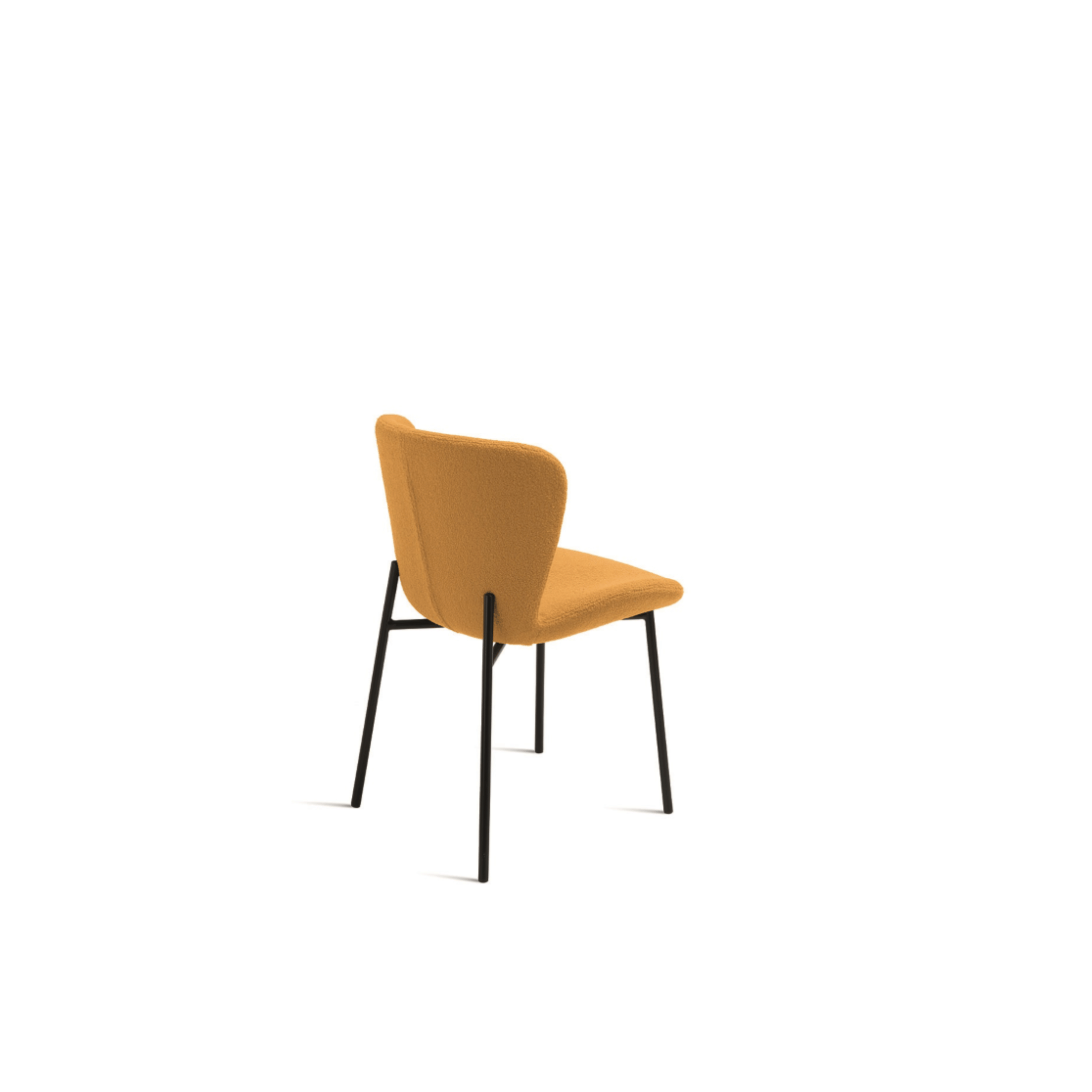 Set of modern padded "Carmen" chairs in ecru bouclé fabric for living room, 50x58 cm, 82 cm high