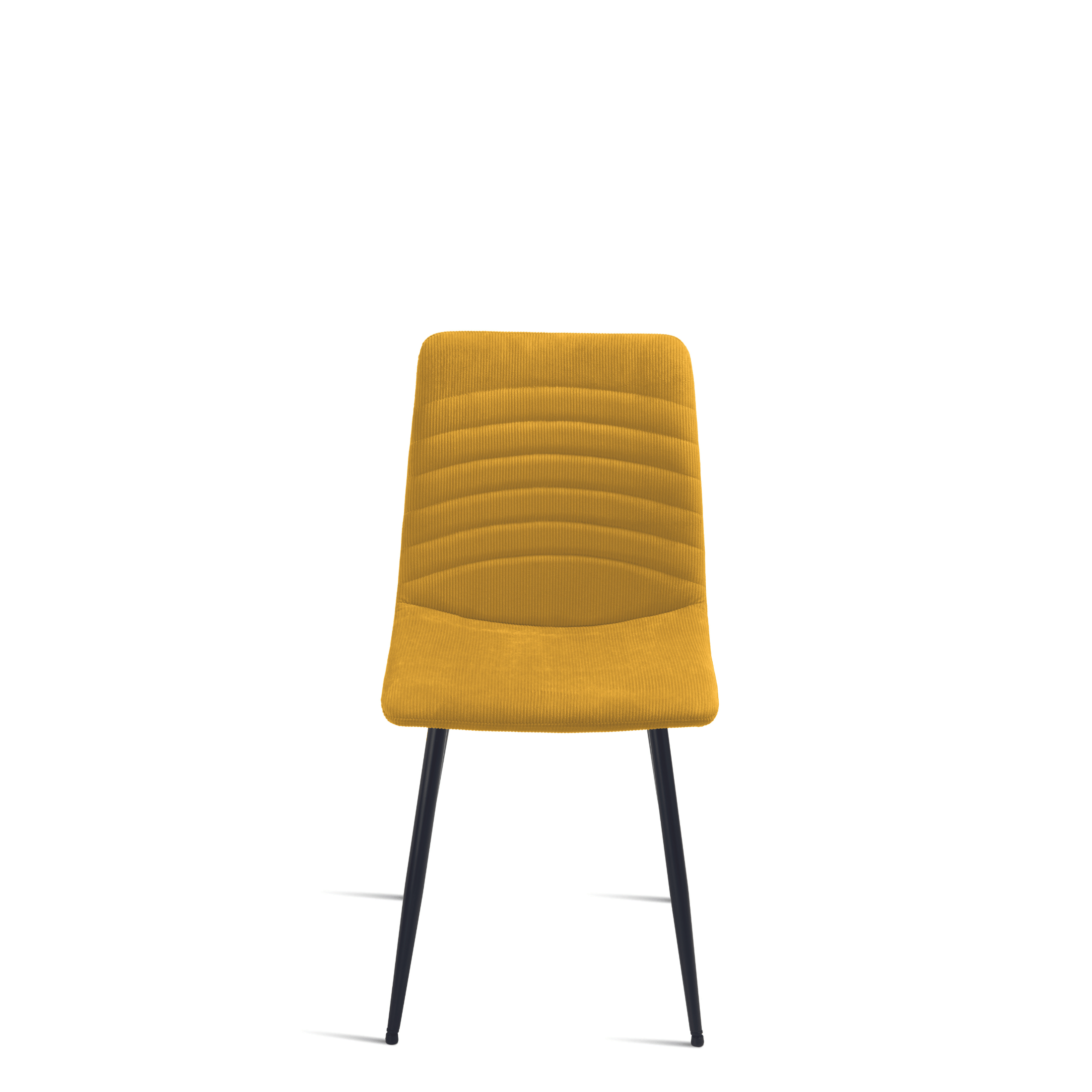 Set of "Leo" upholstered chairs in ribbed fabric for the living room, 45x54 cm, 87 cm high.