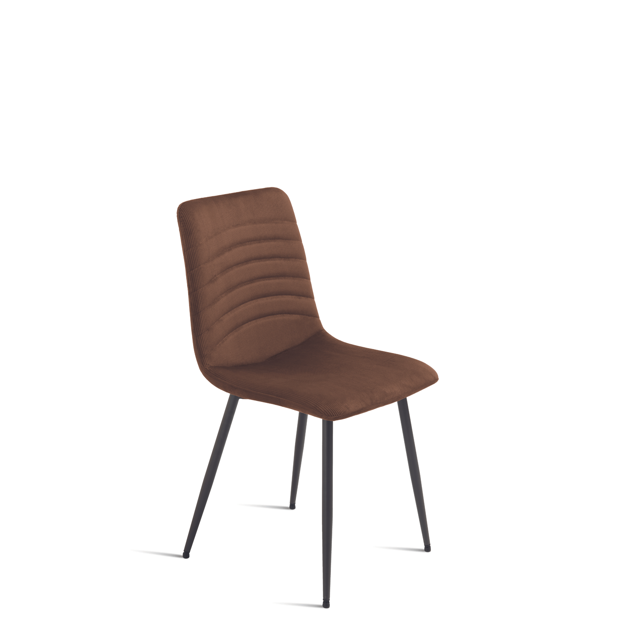 Set of "Leo" upholstered chairs in ribbed fabric for the living room, 45x54 cm, 87 cm high.